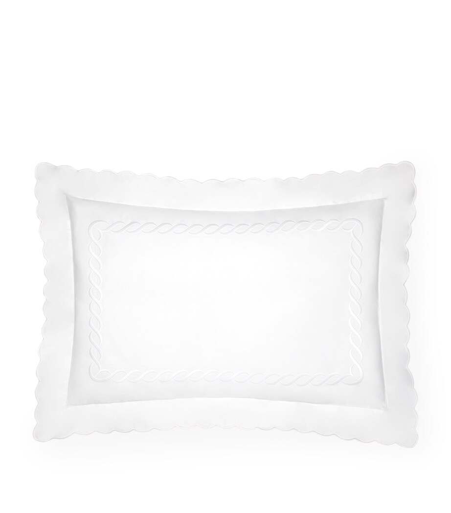 Pratesi Treccia Oxford Pillowcase (50cm x 75cm) White/white Image 1