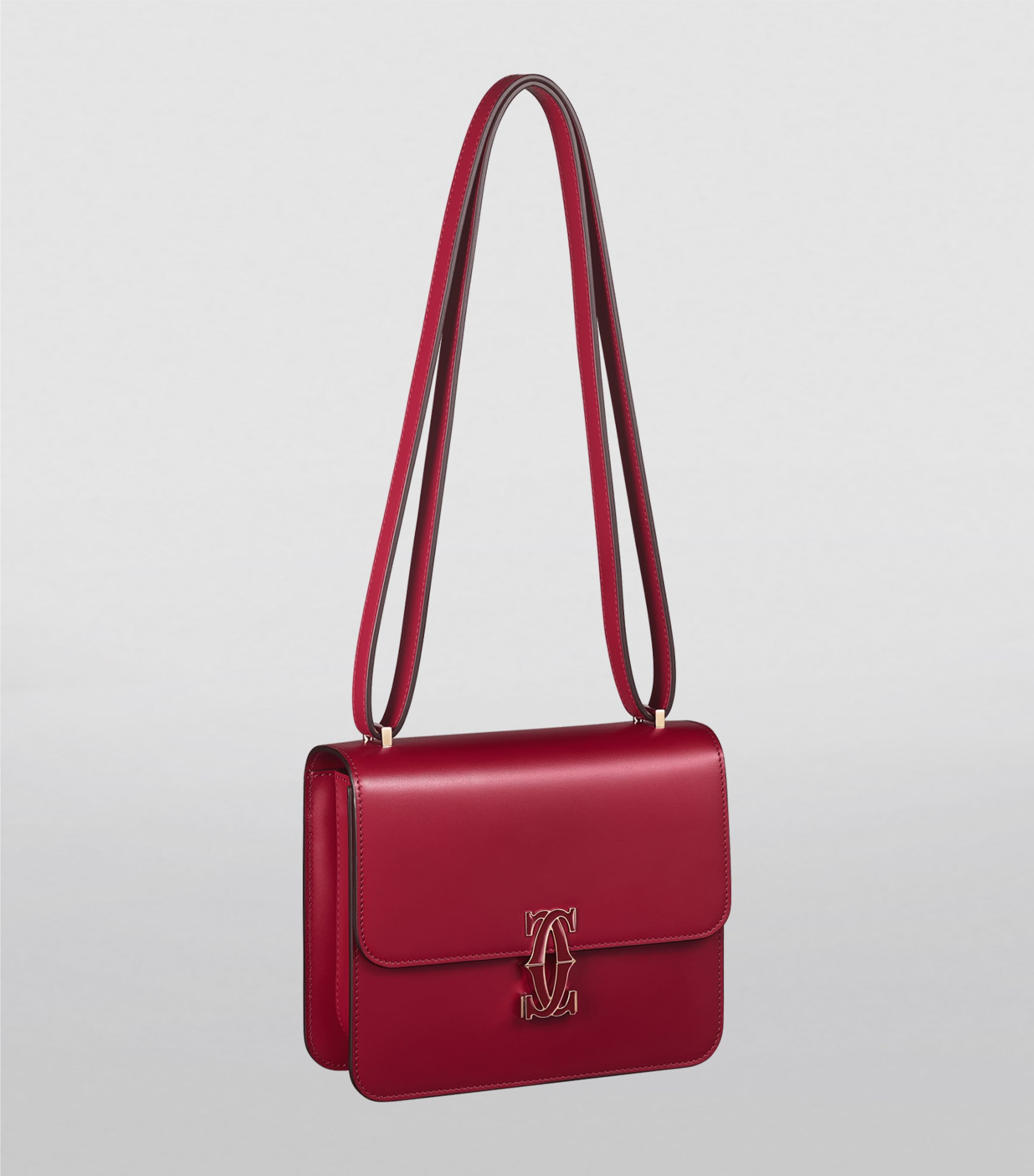 Mini Leather C de Cartier Shoulder Bag CHERRY RED Image 3