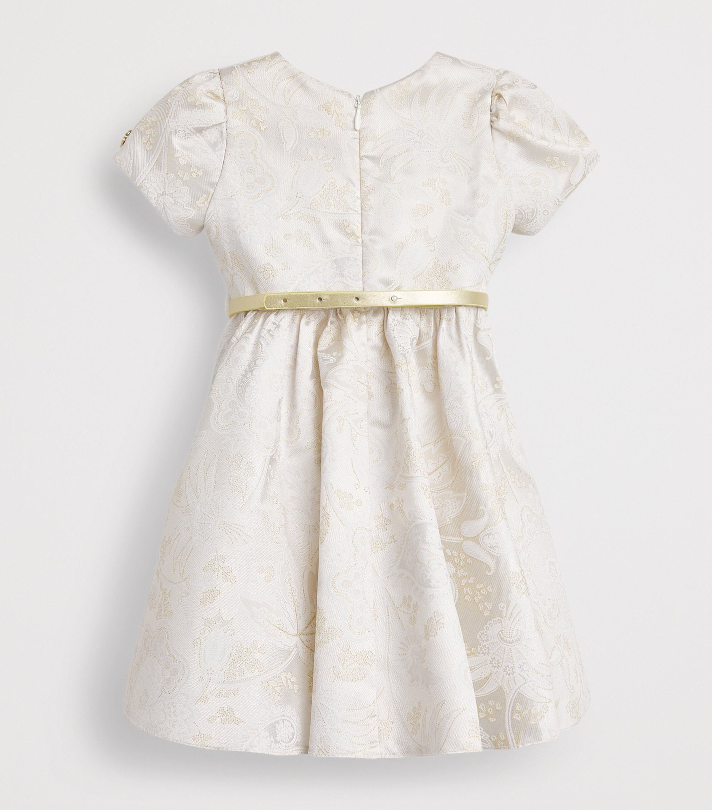 Monnalisa Paisley Dress (12 Months - 3 Years) Cream+gold Image 2