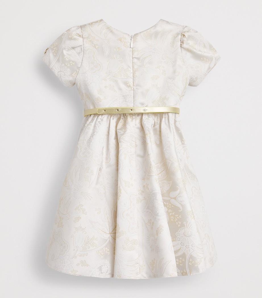 Monnalisa Paisley Dress (12 Months - 3 Years) Cream+gold Image 2
