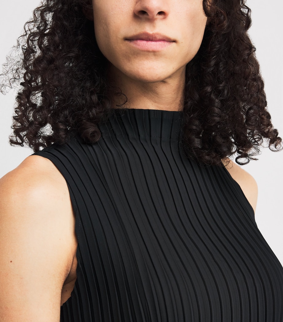 Fold Pleats Maxi Dress BLACK Image 6