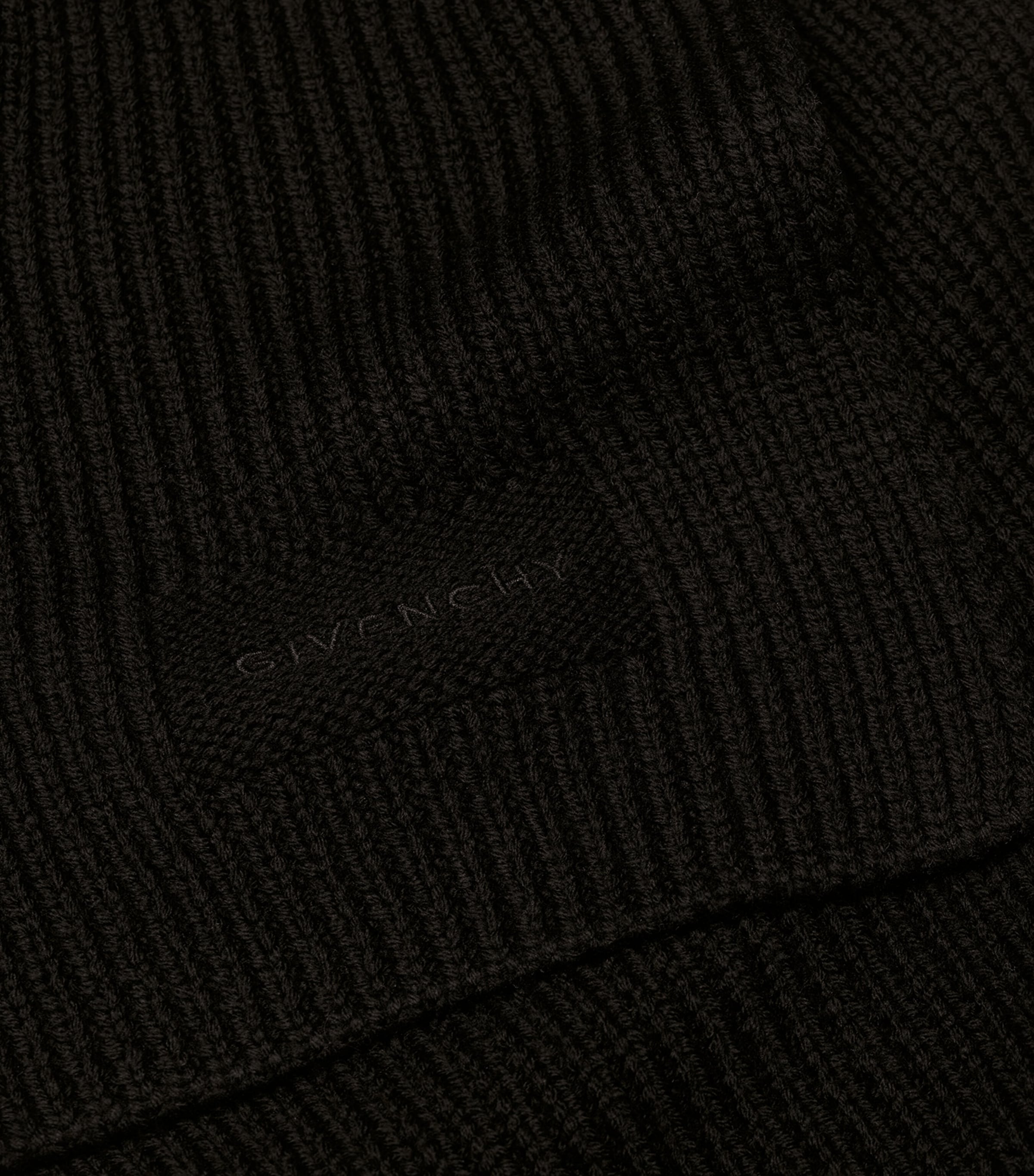 Wool Rib-Knit Scarf BLACK Image 2