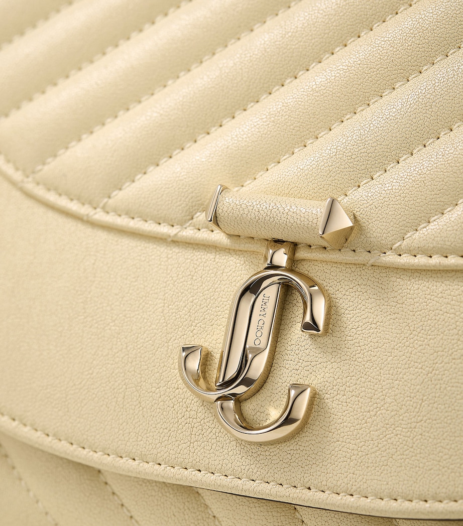 Leather Curve Clutch Bag BUTTERMILK/SHINY GOL Image 3