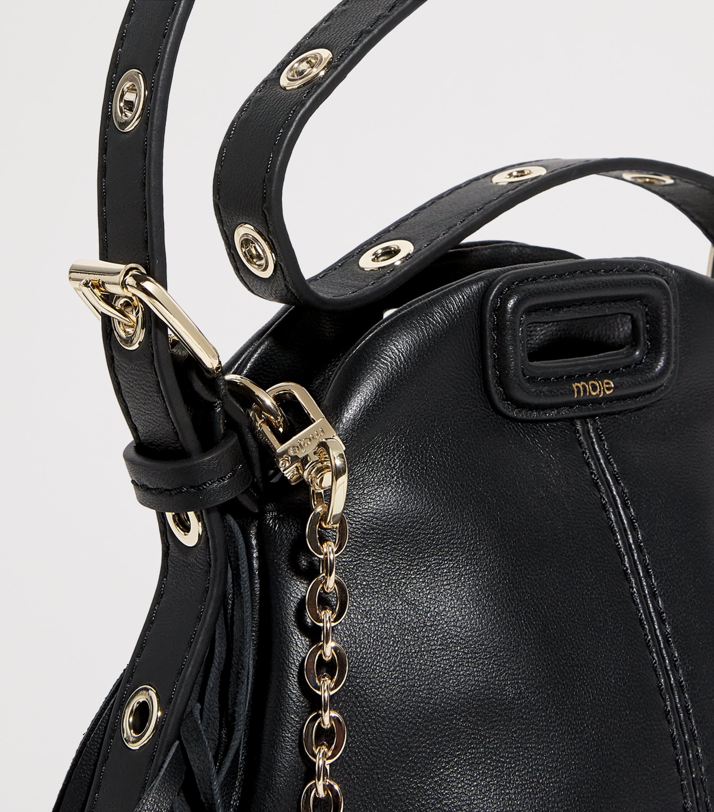 Maje Leather Miss M Mini Bag Black Image 4