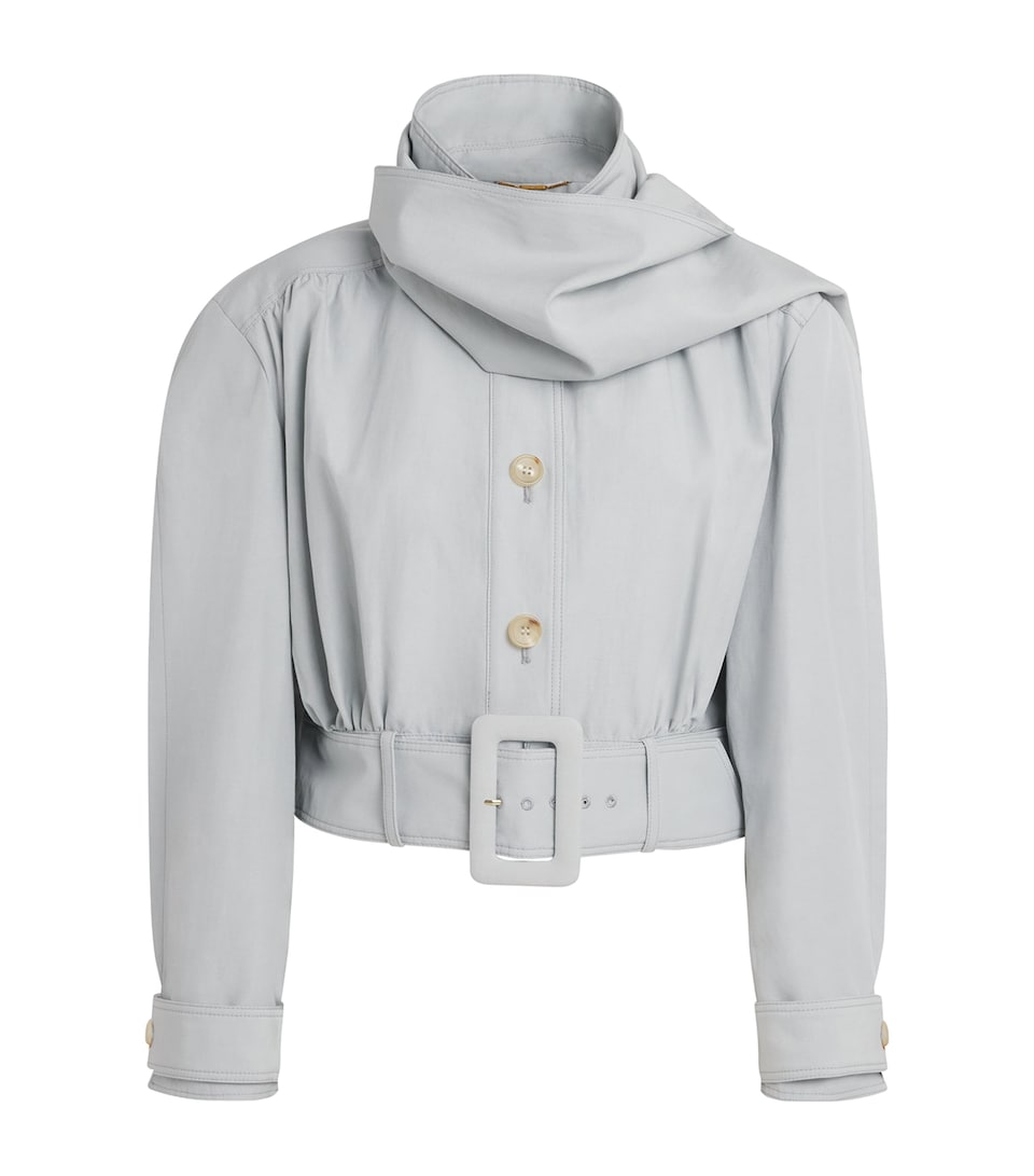 Chloé Scarf-Effect Jacket Storm Grey