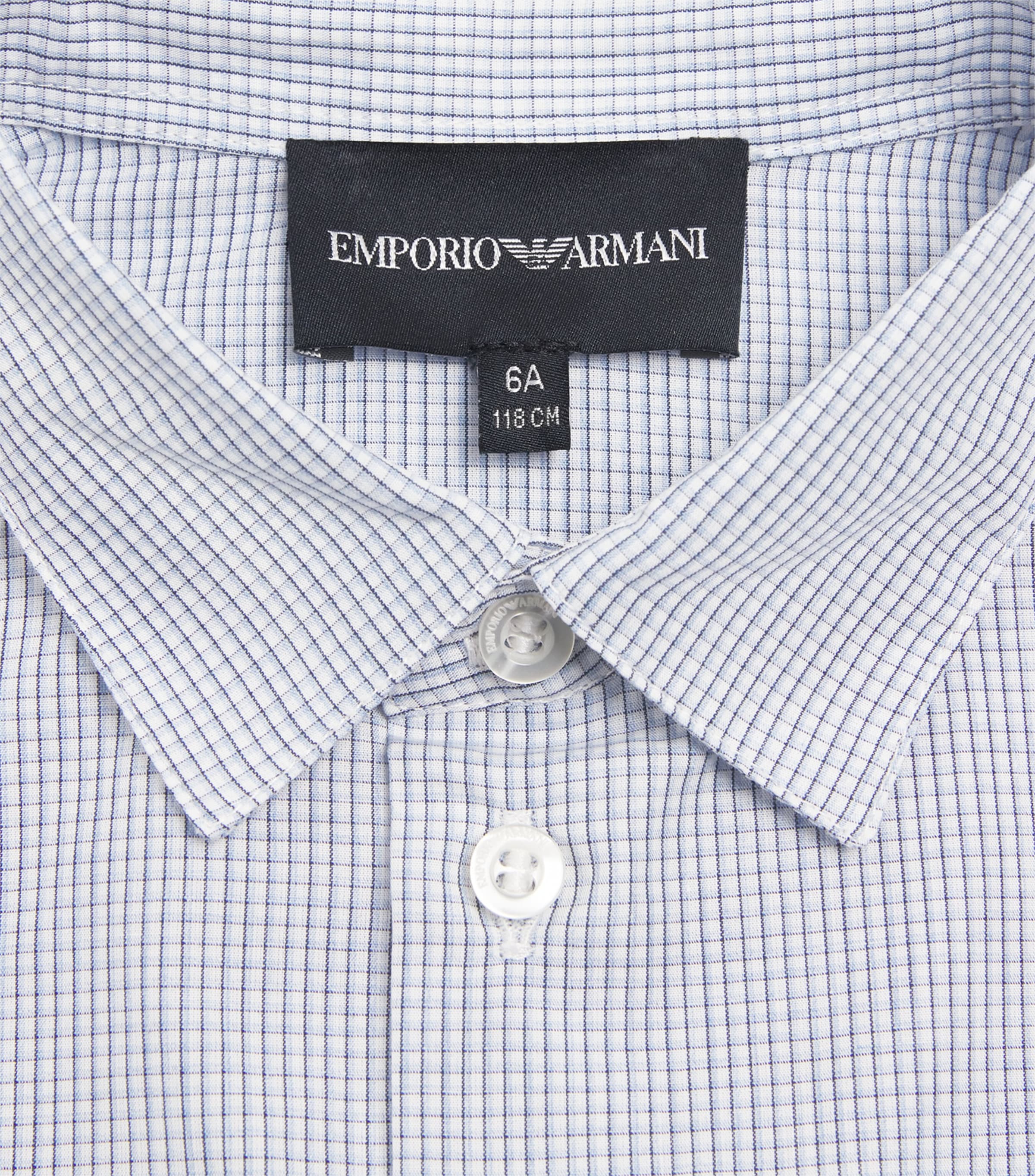 Cotton Check Shirt (6-36 Months) CH.L.BLUE/WHTE Image 3