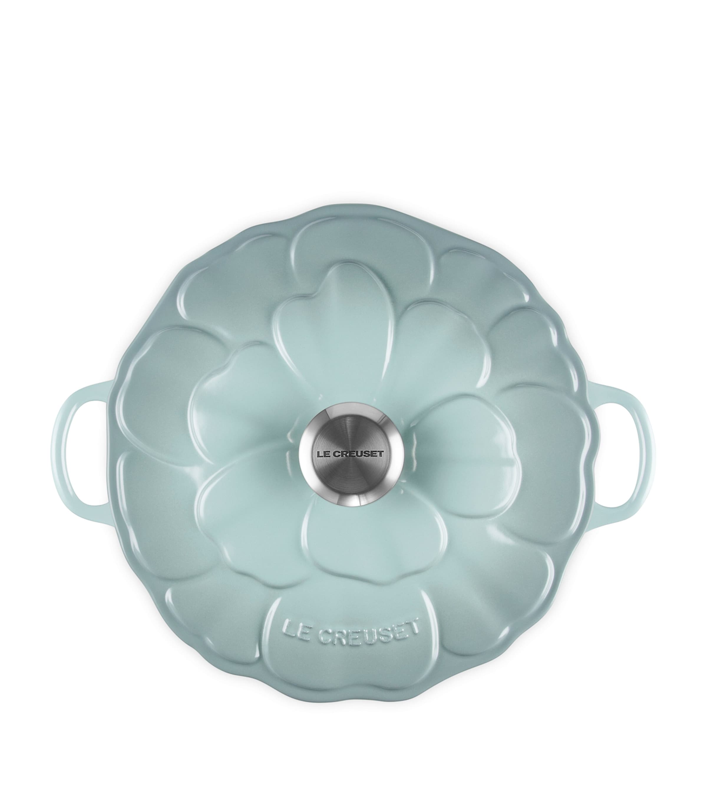 Le Creuset Cast Iron Petal Shallow Casserole Dish (26cm) Sea Salt Image 3