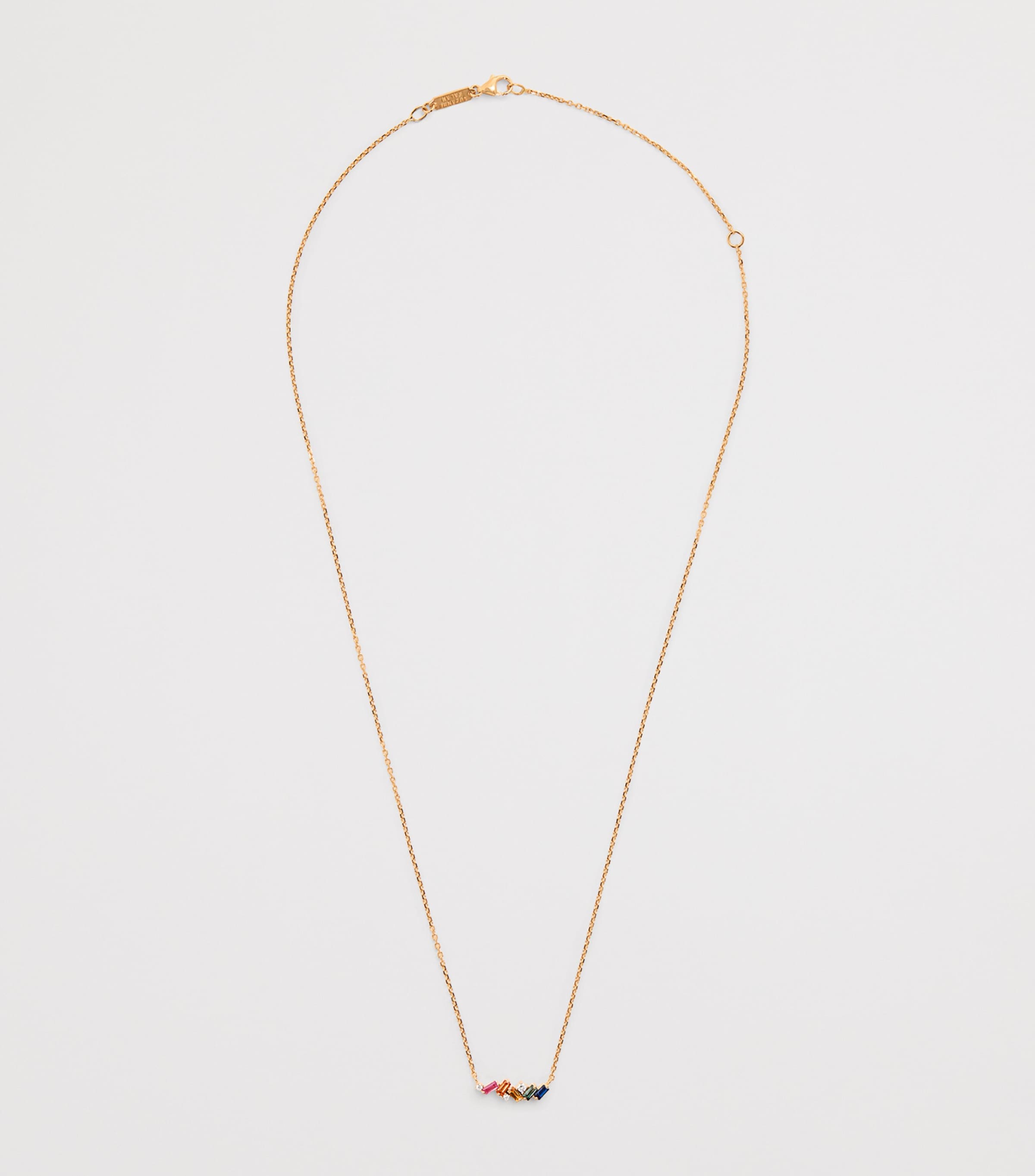 Suzanne Kalan Rose Gold, Diamond and Rainbow Sapphire Mini Frenzy Necklace Rg/rs Image 3