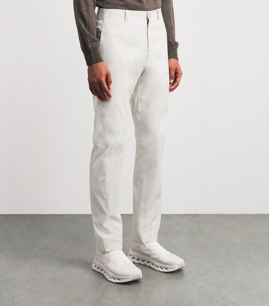 Alba Mens Cotton-Blend Techno Trousers Ivory Image 4