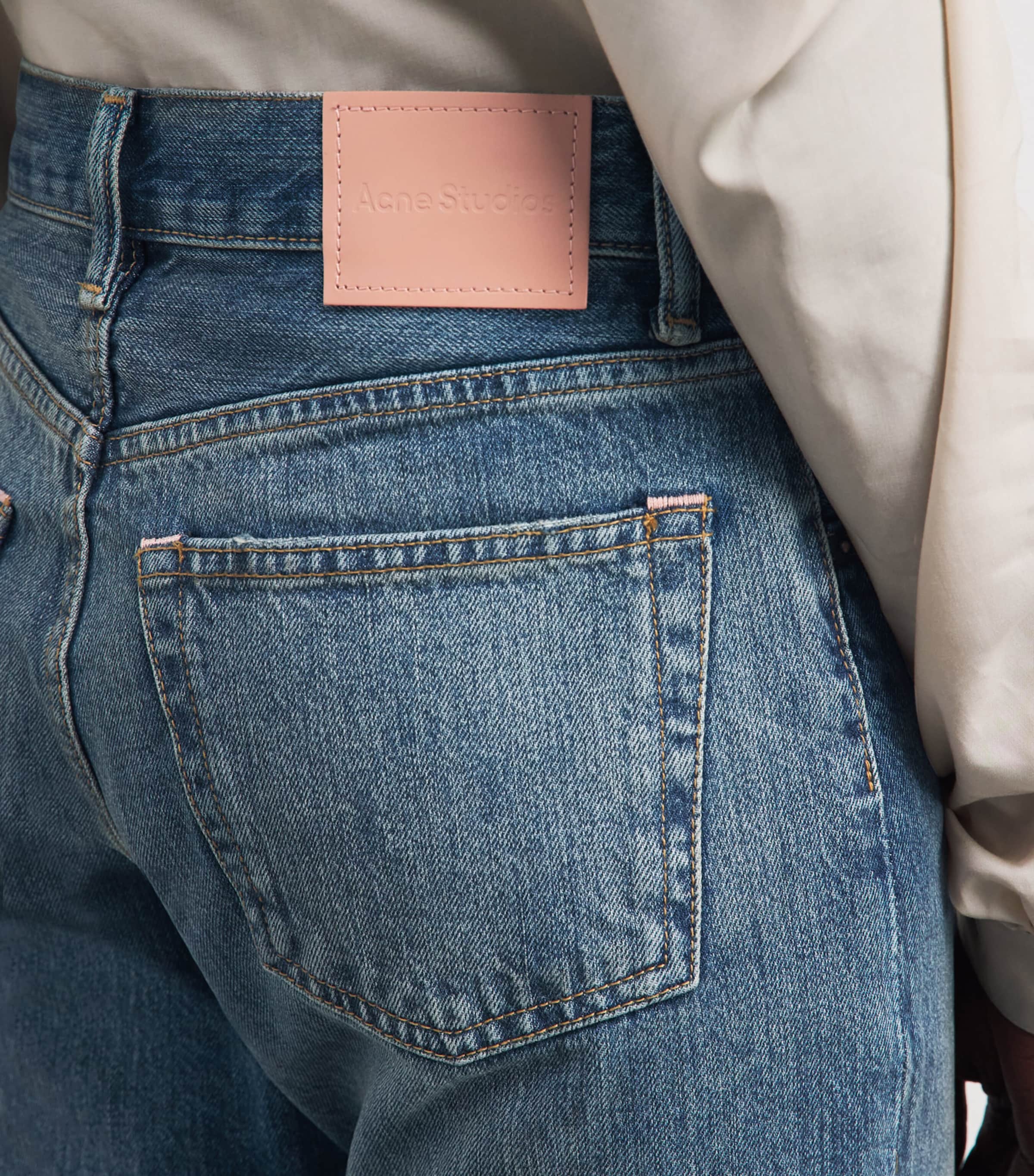 Acne Studios Womens Mid-Rise Straight Jeans Blue Image 3