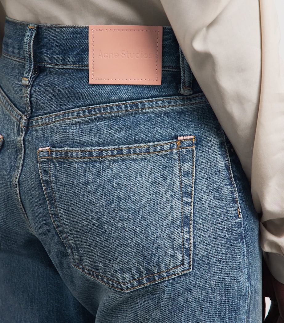 Acne Studios Womens Mid-Rise Straight Jeans Blue Image 3