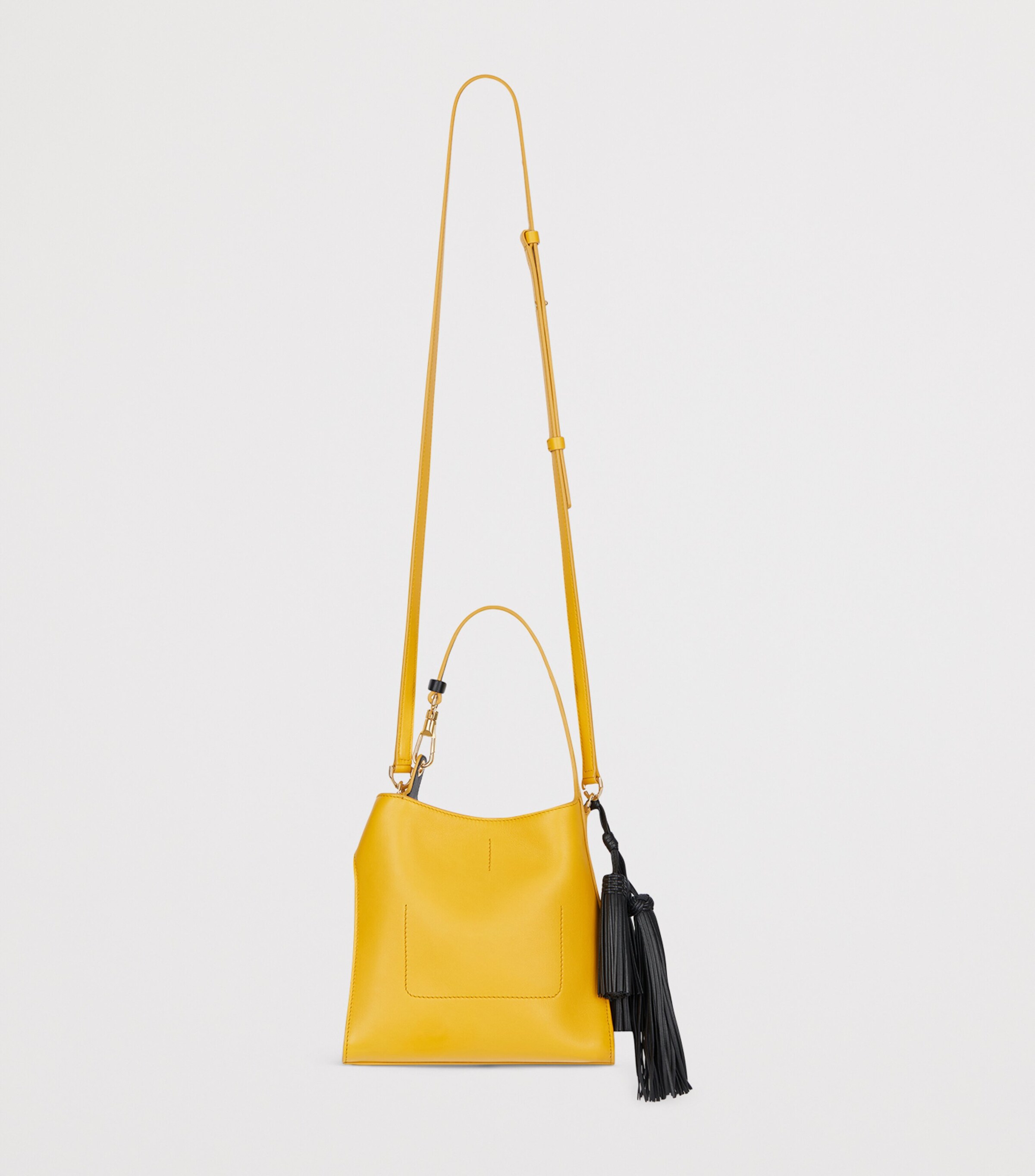 Mini Leather Belted Shoulder Bag MUSTARD Image 3