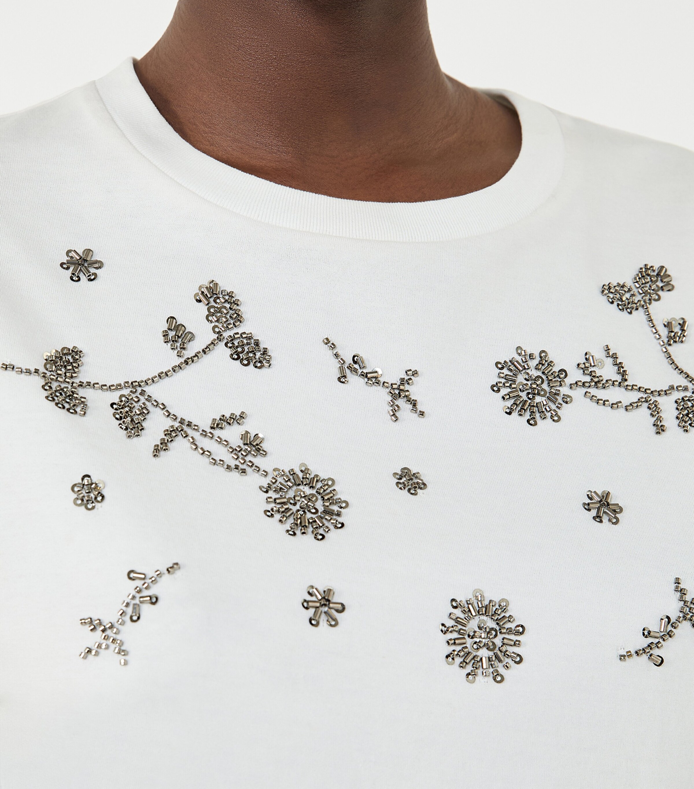 Weekend Max Mara Womens Cotton Embellished T-Shirt White Image 6