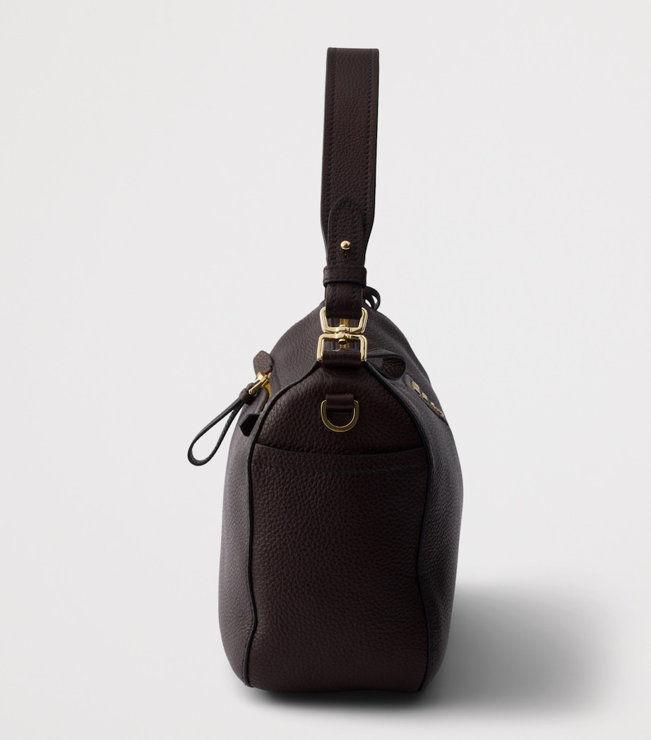 Prada Medium Leather Shoulder Bag Brown Image 5