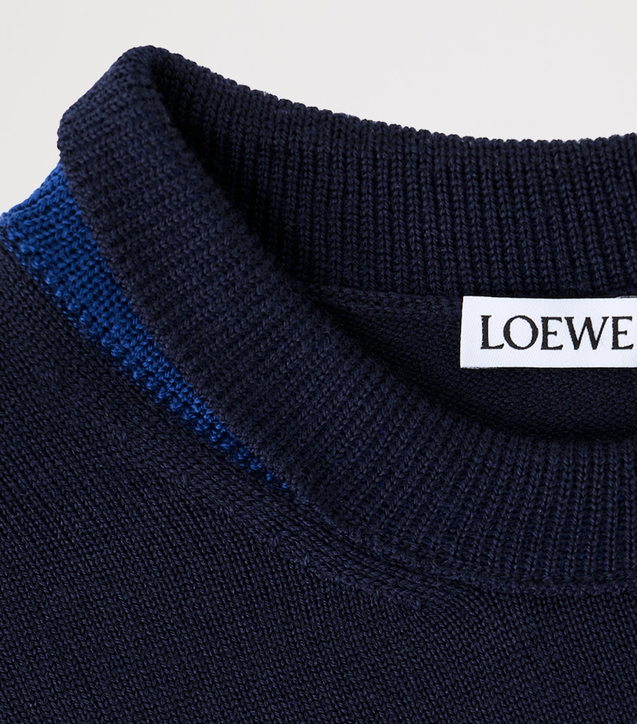 LOEWE Mens Stretch-Wool Sweater Navy/blue Image 6