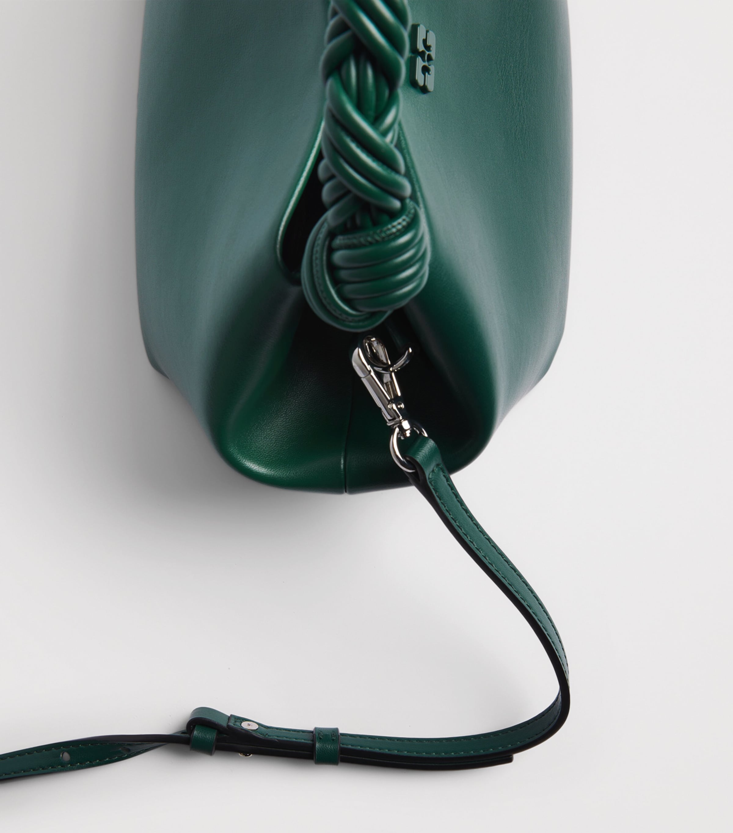 GANNI Small Bou Top-Handle Bag Dark Green Image 6