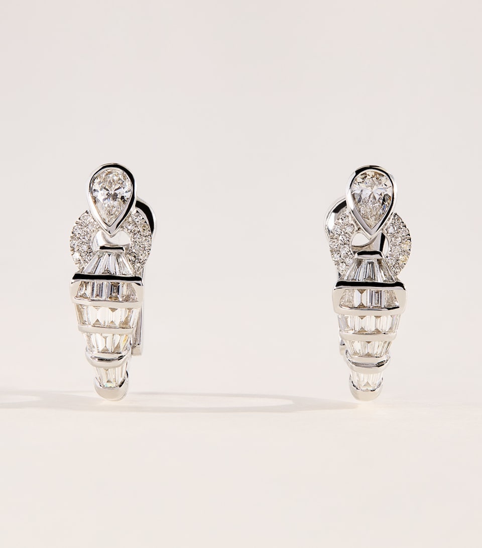 SHAY White Gold and Diamond Serpentine Earrings White Gold
