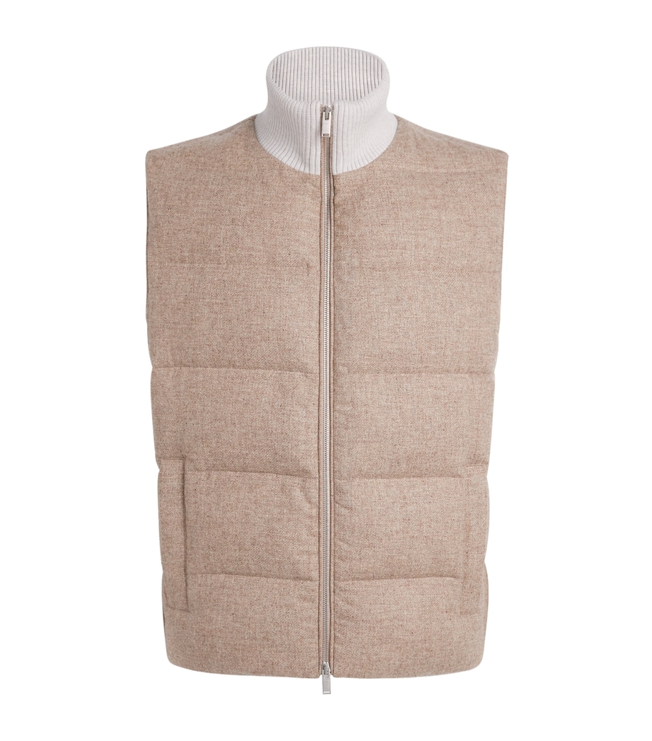Wool-Cashmere Down Gilet 210-BEIGE Image 1