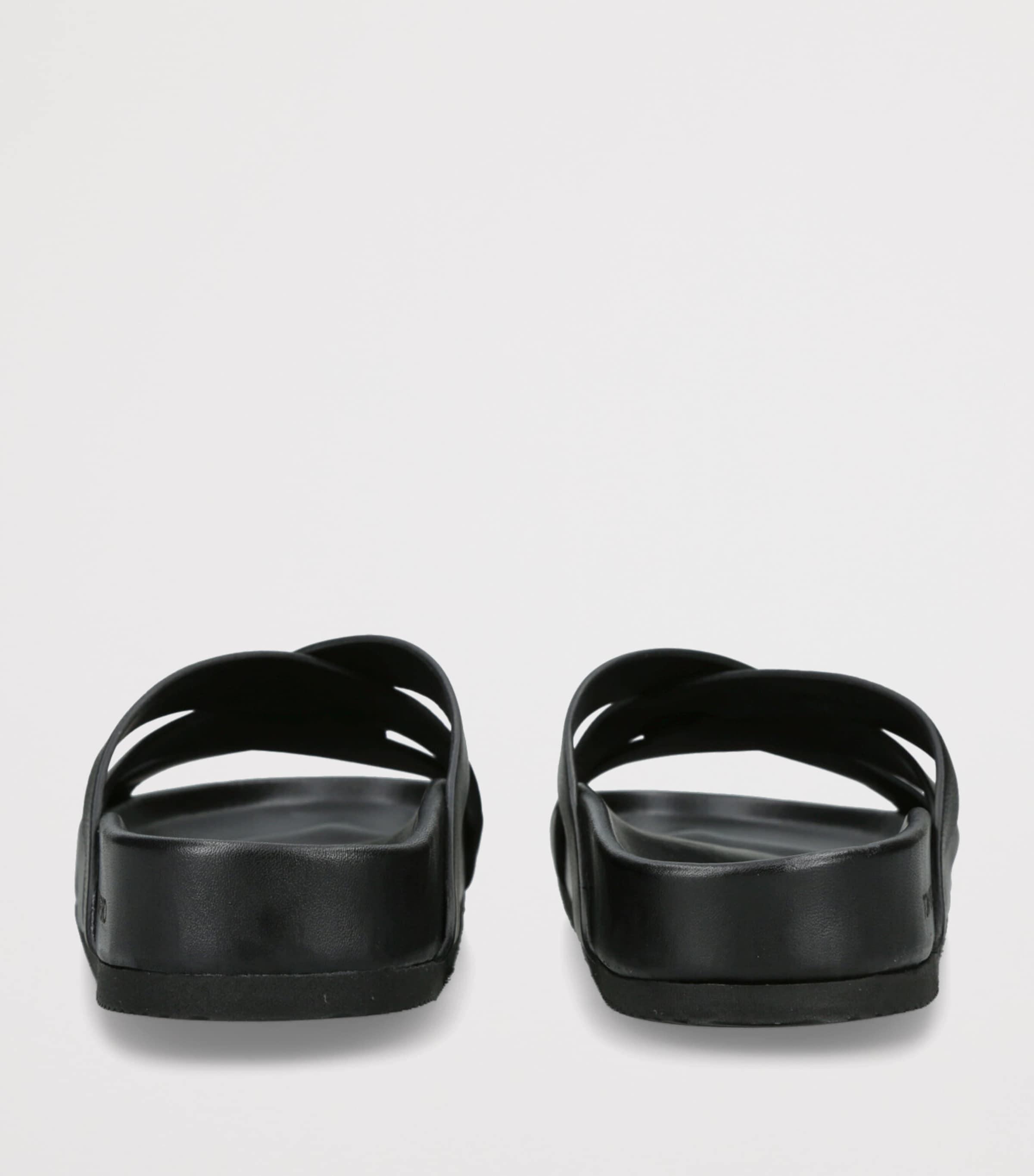 Leather Crossover Sandals BLACK Image 2