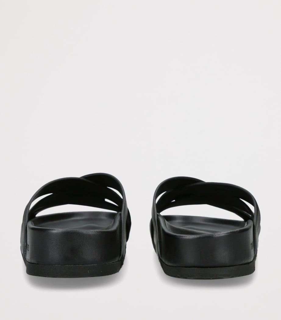 Leather Crossover Sandals BLACK Image 2