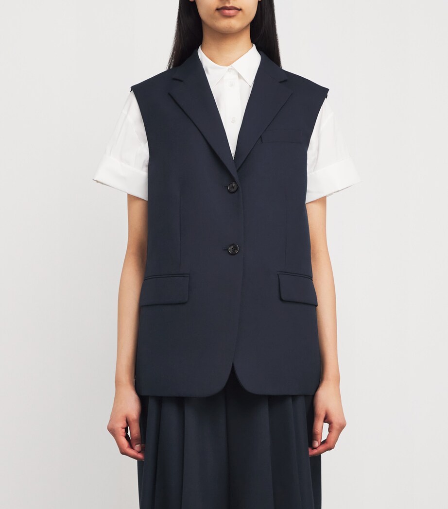 Wool-Blend Oversized Waistcoat XLV NOCTURNE NAVY Image 3