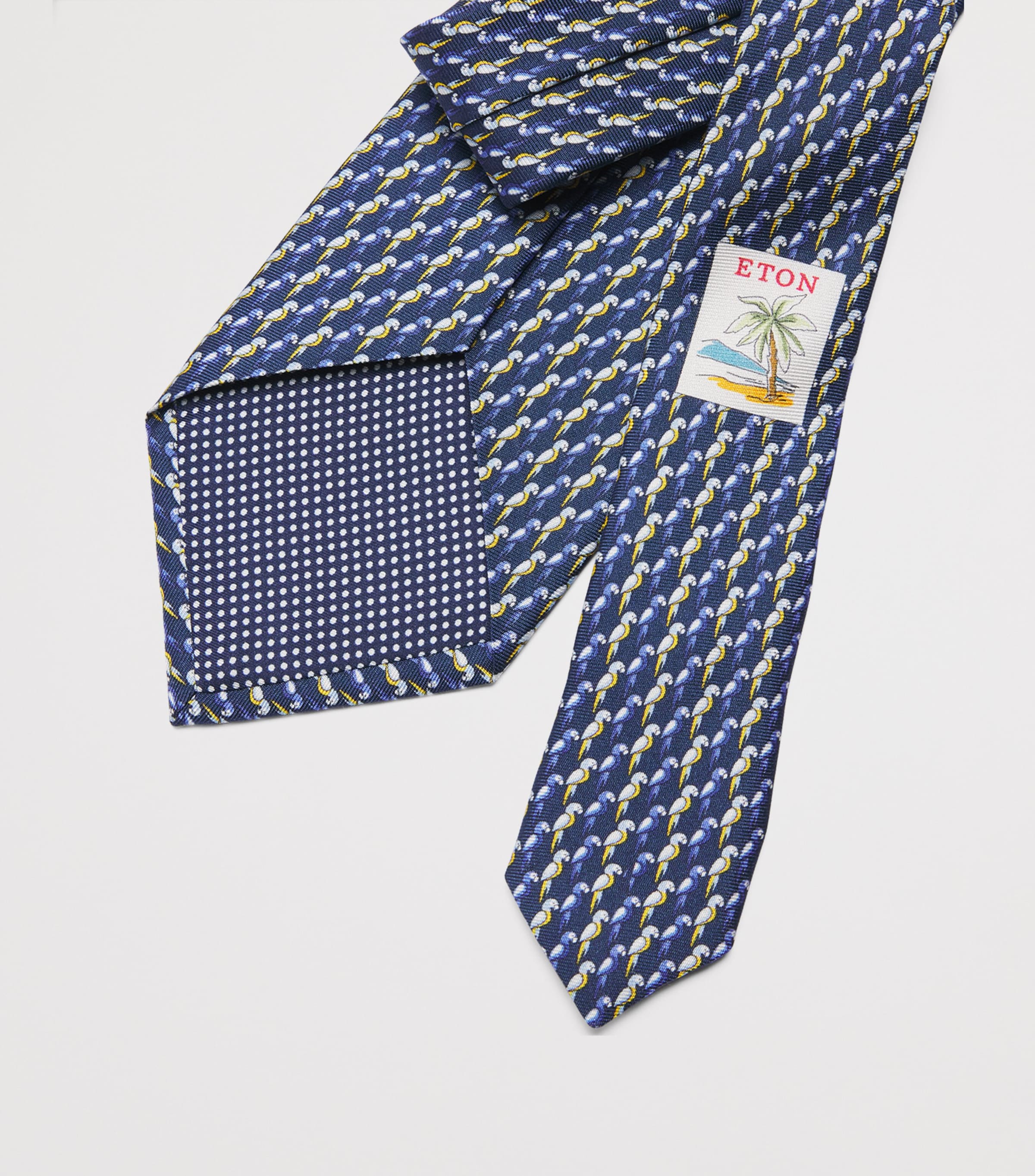 Silk Mini Parrots Tie 27 DARK BLUE Image 3