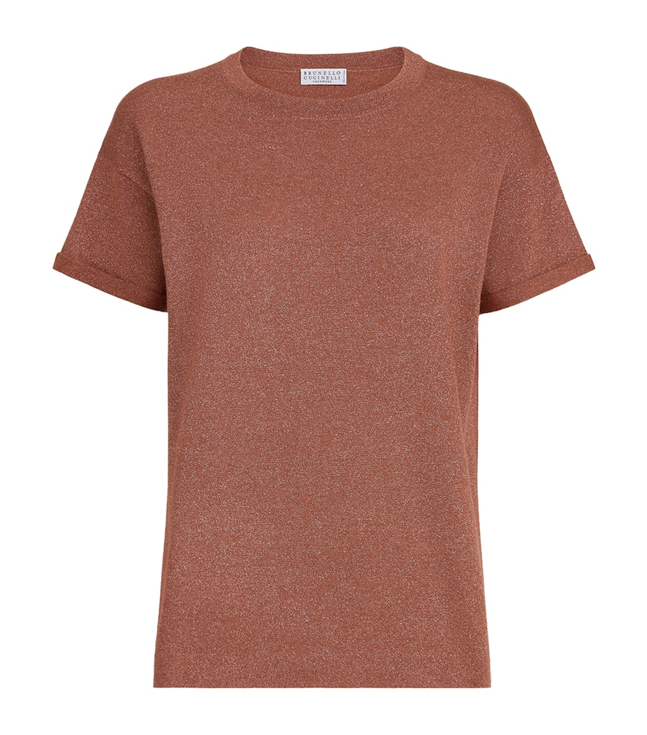 Brunello Cucinelli Womens Cashmere-Blend Sparkling T-Shirt Image 1