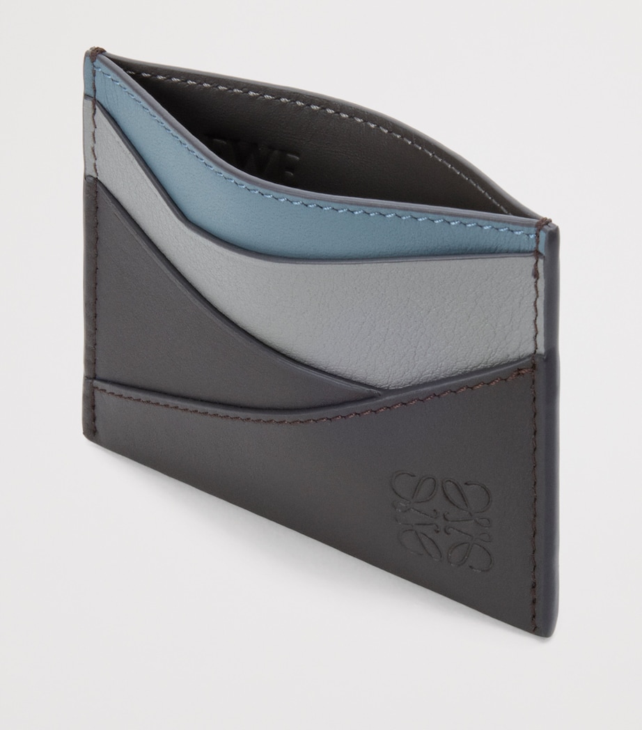 Leather Puzzle Card Holder GREY/STORM BLUE Image 2