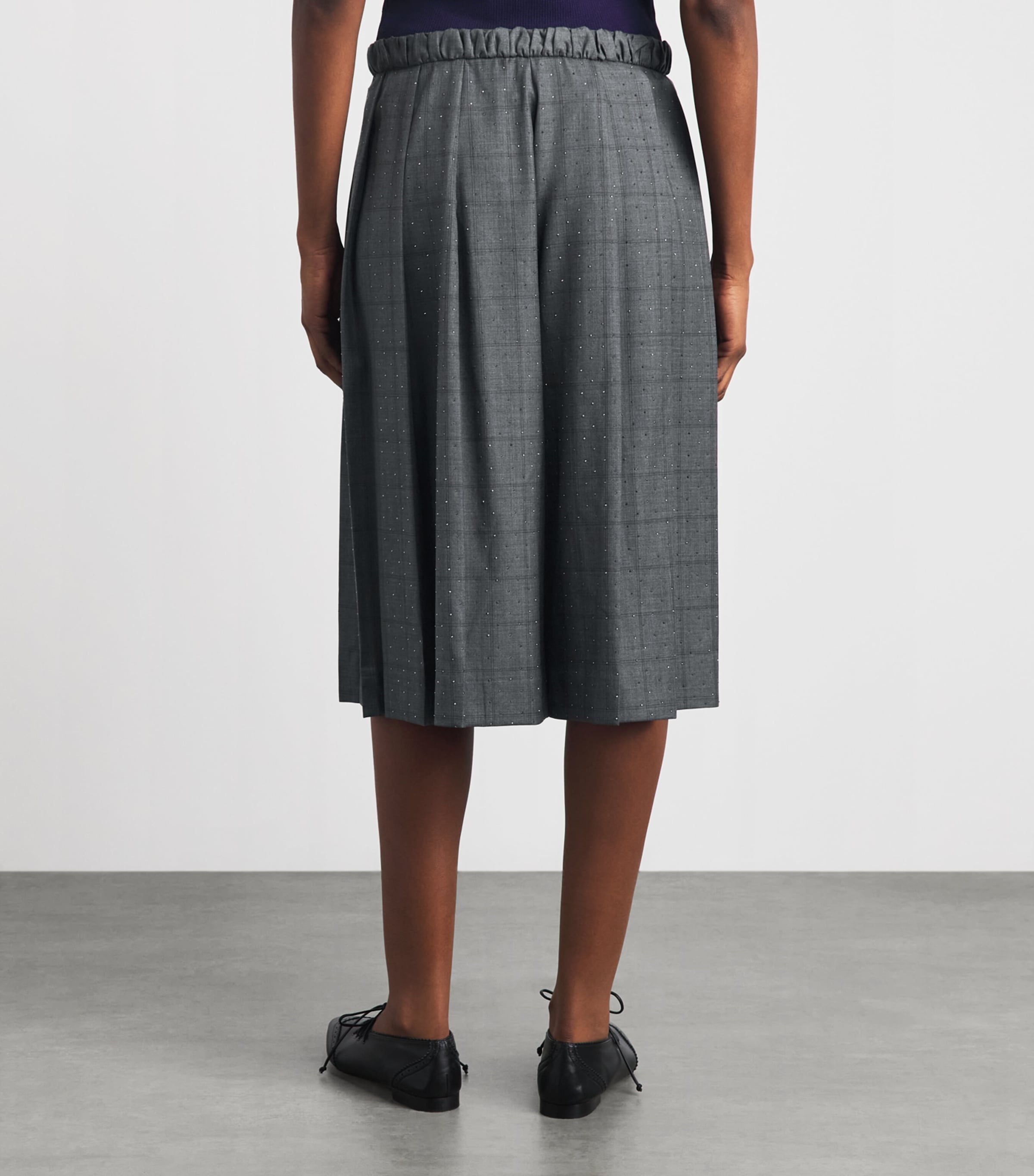 Sandro Paris Womens Wool Embellished Culottes Dark Grey Image 5