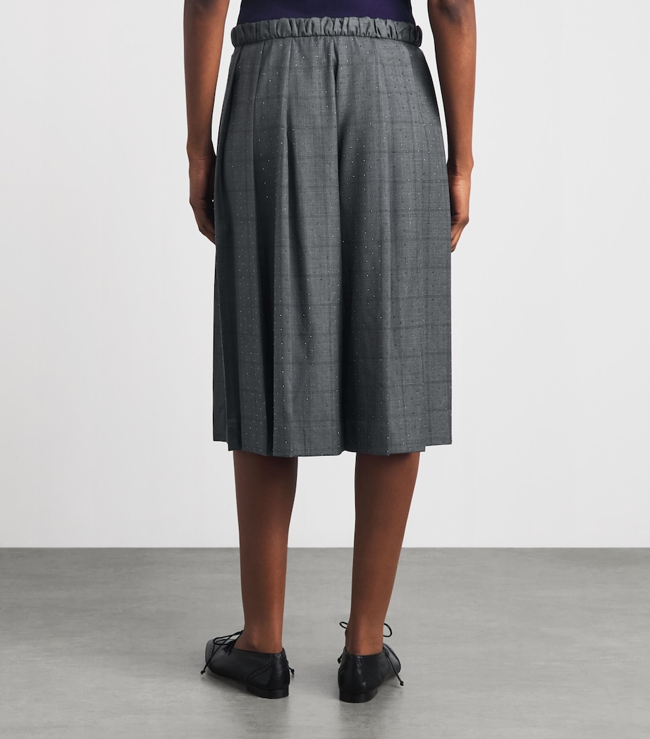 Sandro Paris Womens Wool Embellished Culottes Dark Grey Image 5