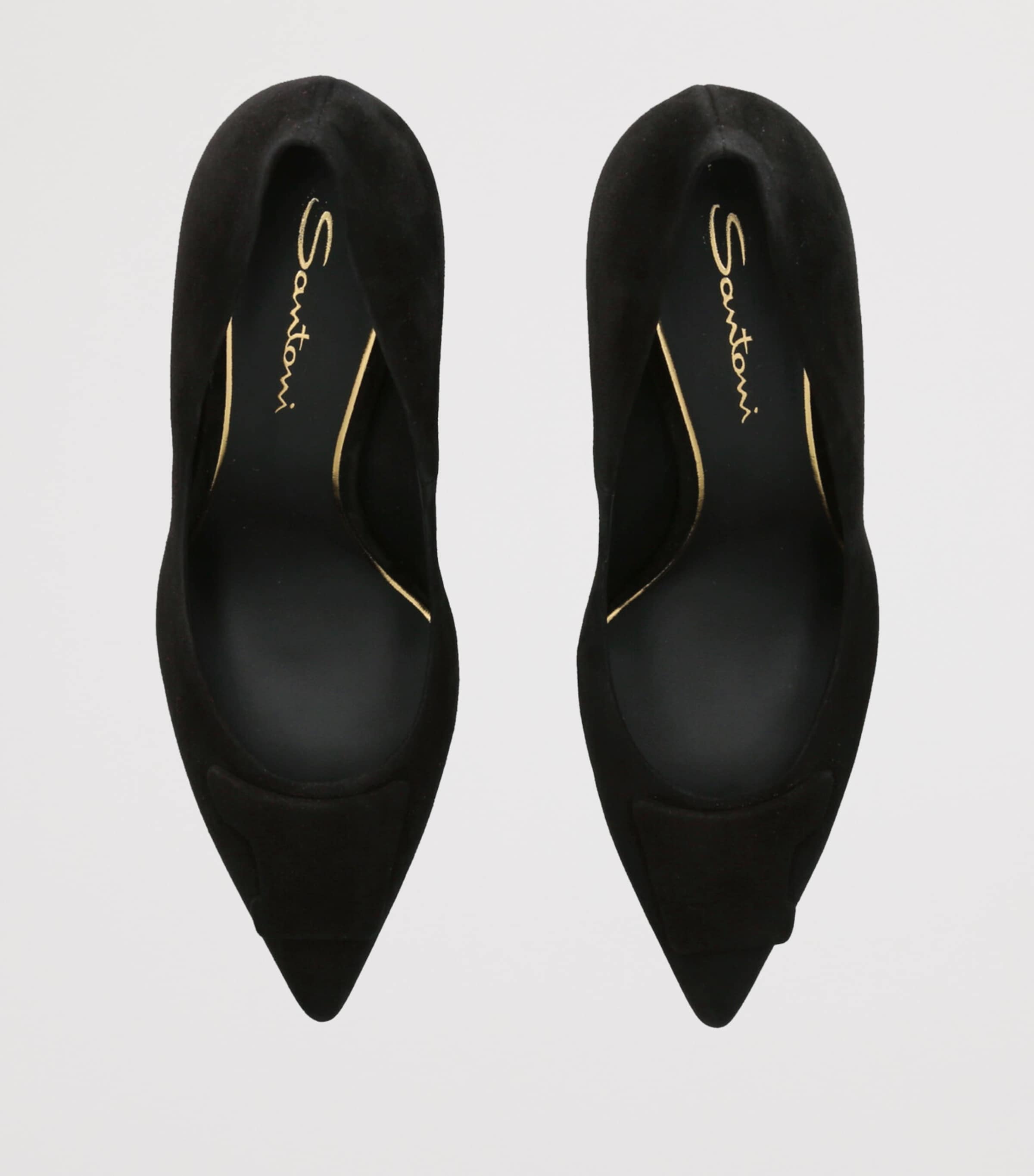 Santoni Suede Sibille Pumps 85 Black Image 4