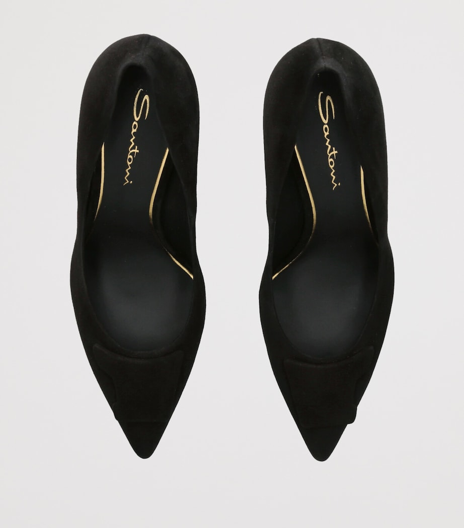 Santoni Suede Sibille Pumps 85 Black Image 4