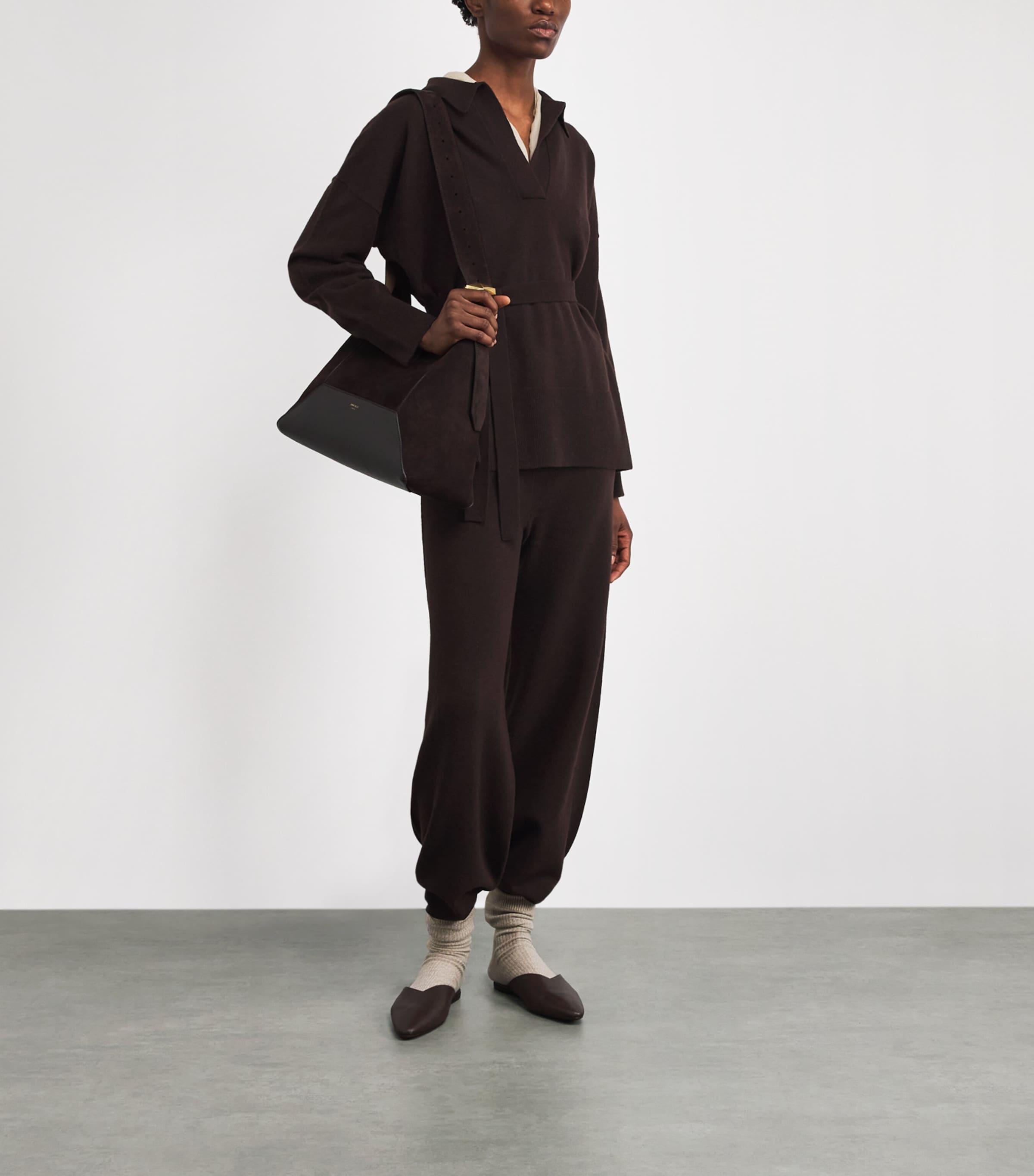 Yves Salomon Womens Merino Wool Belted Sweater Image 2