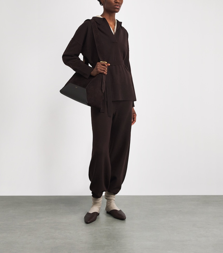Yves Salomon Womens Merino Wool Belted Sweater Image 2