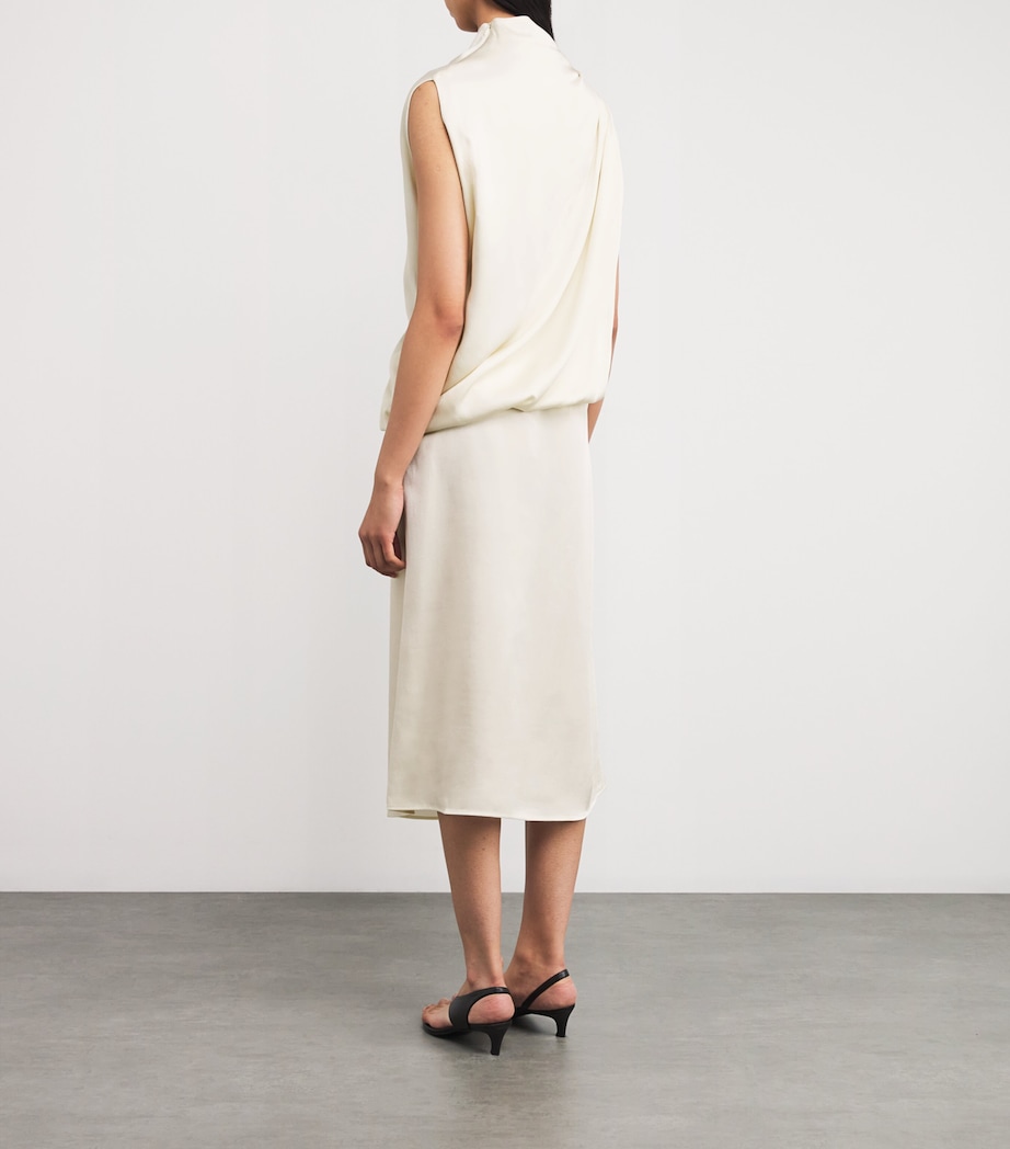 Fabiana Filippi Womens Draped Maxi Dress Burro Image 3