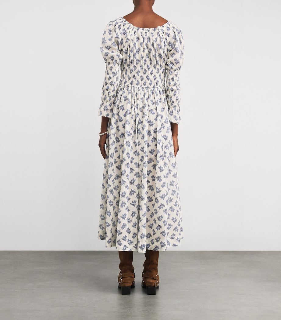 Cotton Floral Kaira Midi Dress CREME POMEGRA BLOOM Image 3