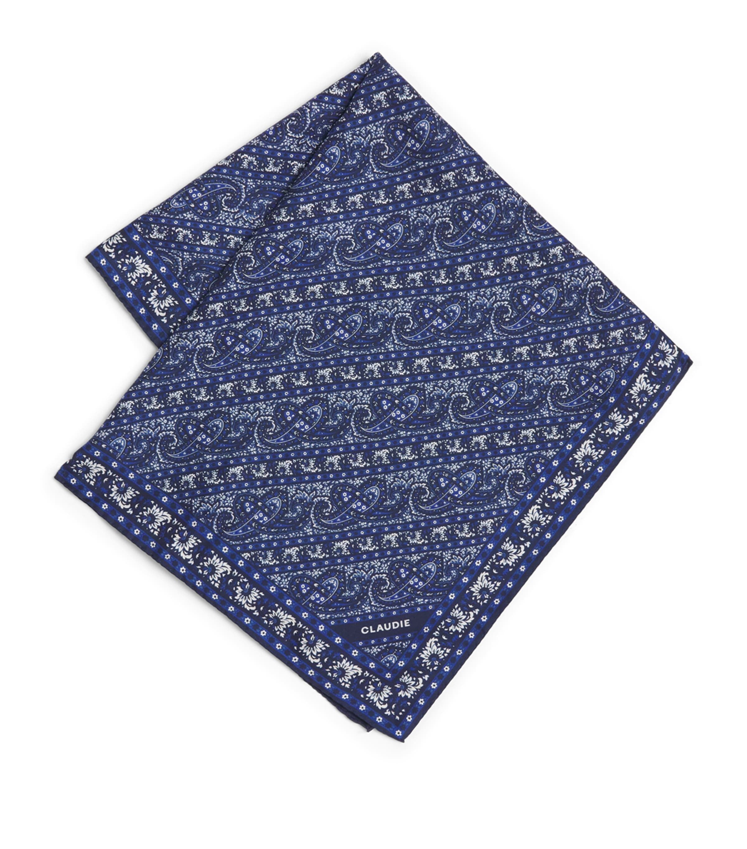 Claudie Pierlot Silk Paisley Scarf Navy Image 1
