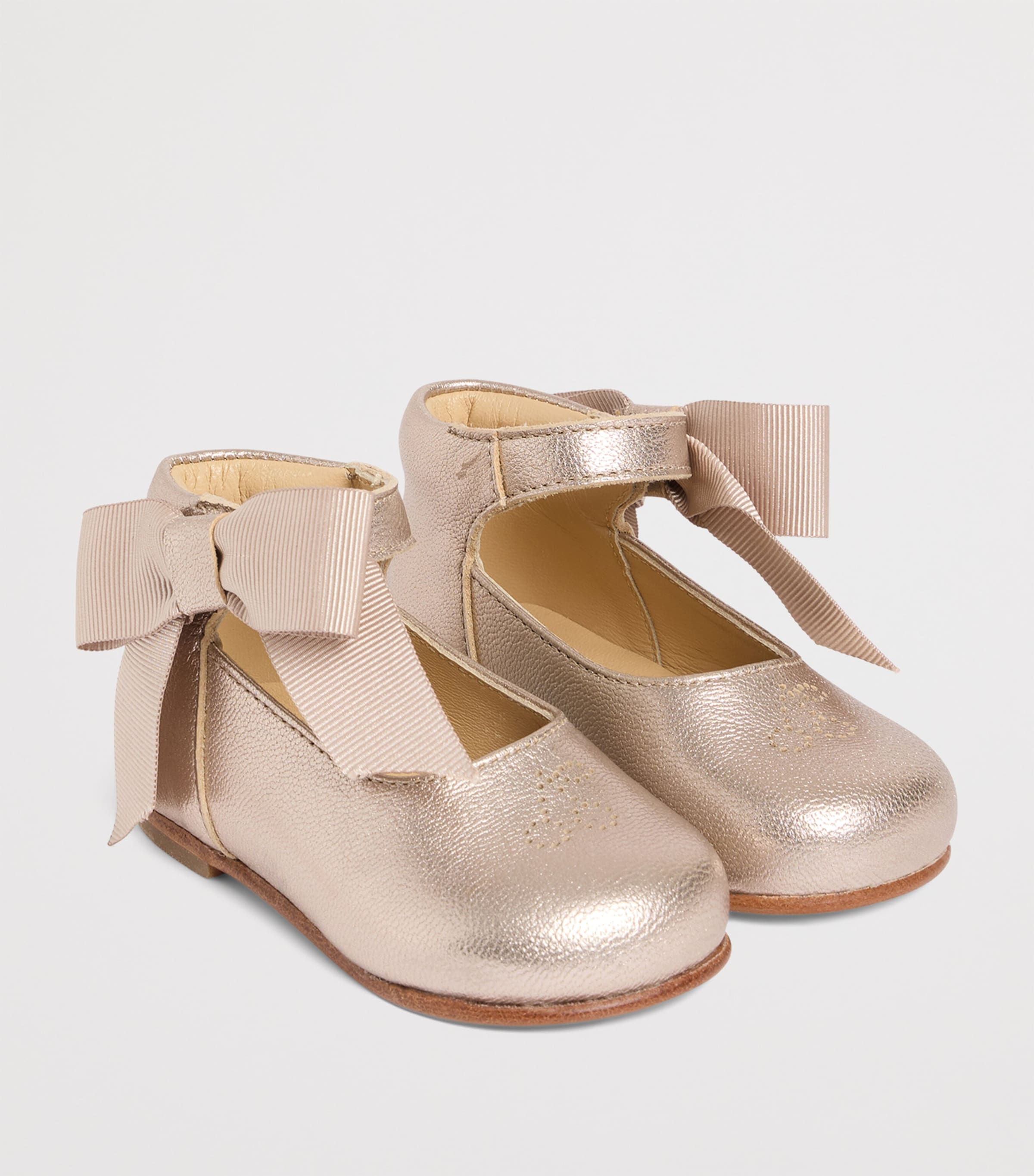 Metallic Leather Ballet Flats OR ROSE Image 2