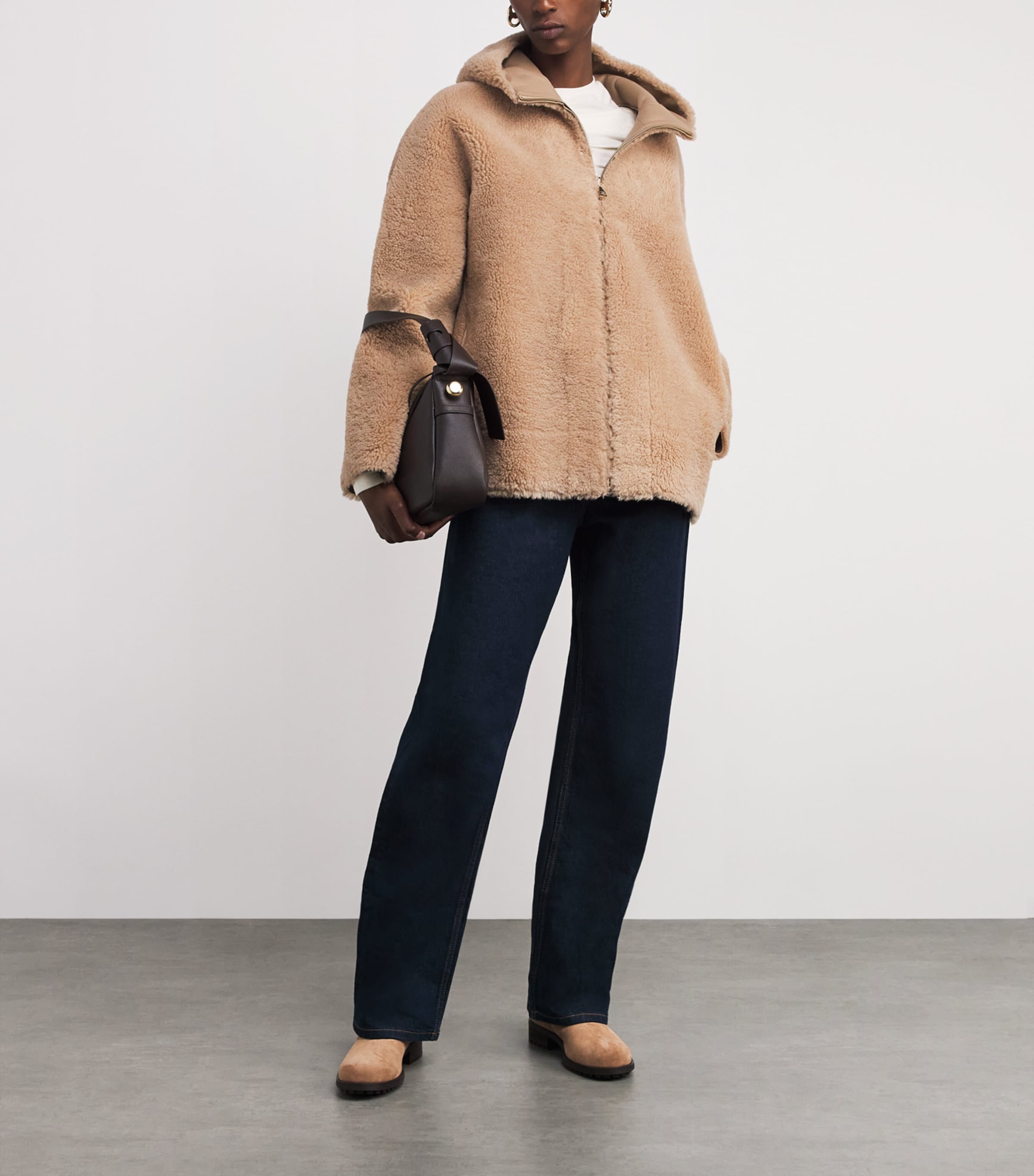Faux Shearling Reversible Coat CAMEL Image 2
