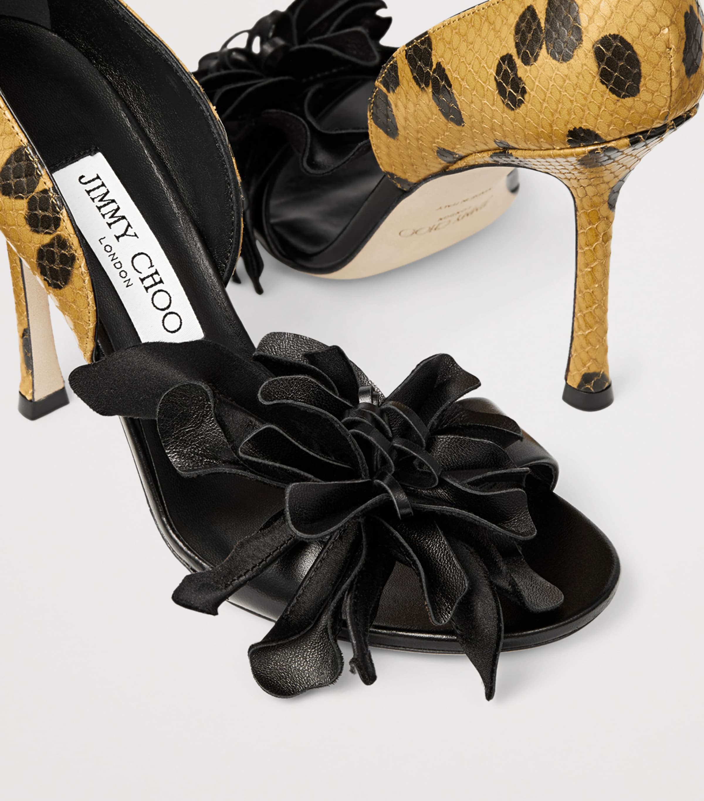 Jimmy Choo Coko 100 Leather Heeled Sandals 100 Black/cigar/black Image 5