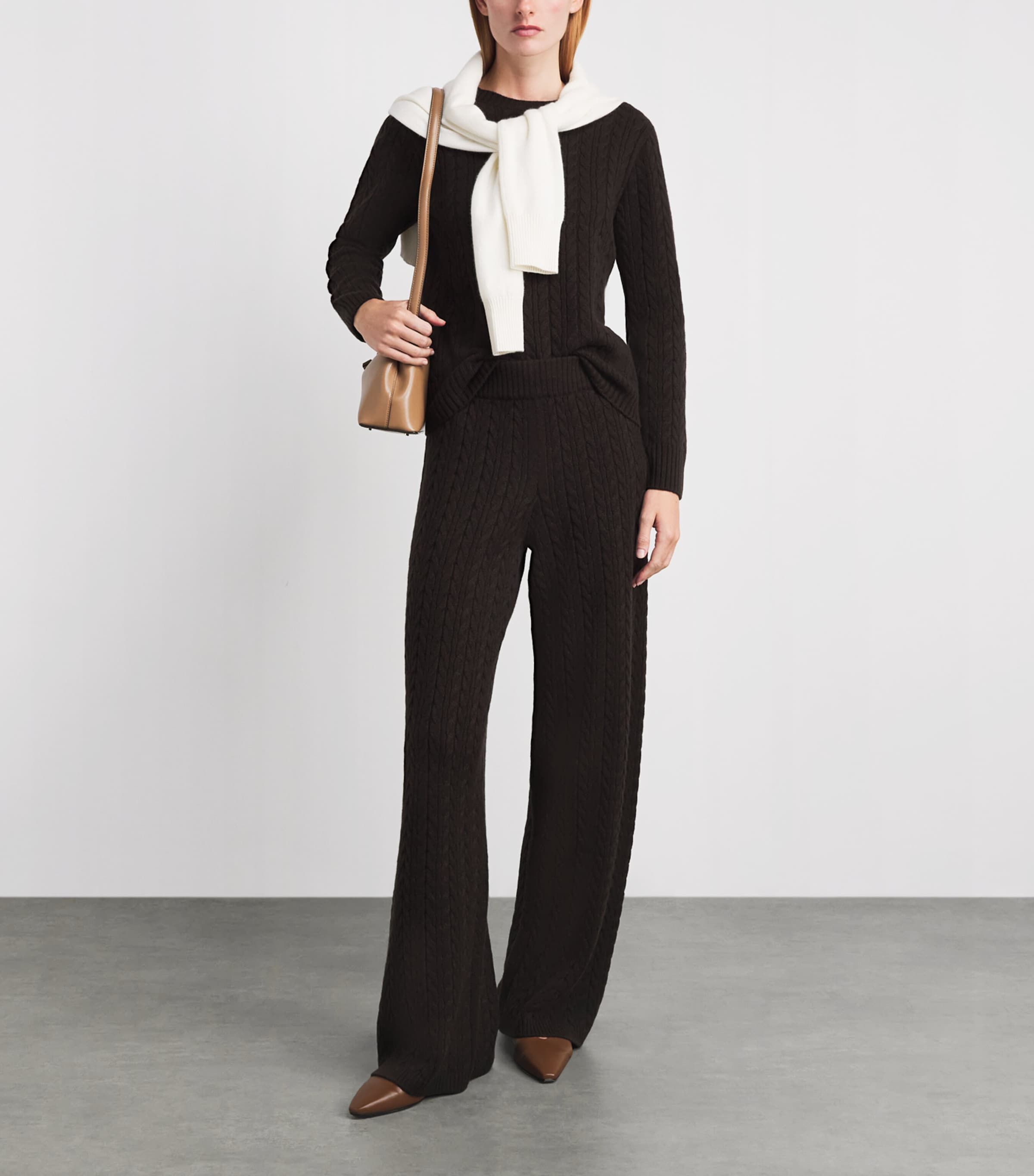 Agnona Womens Cashmere Lipstick Sweater Dark Brown Ebony Image 2