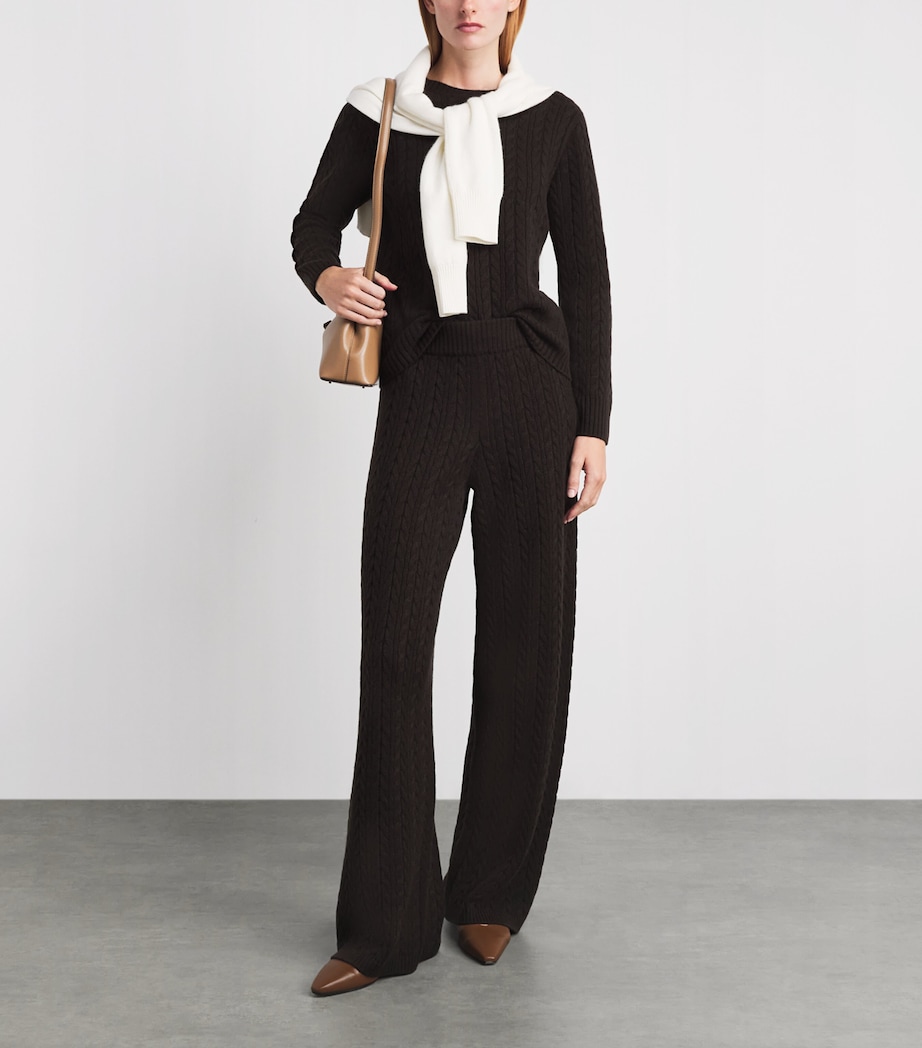 Agnona Womens Cashmere Lipstick Sweater Dark Brown Ebony Image 2