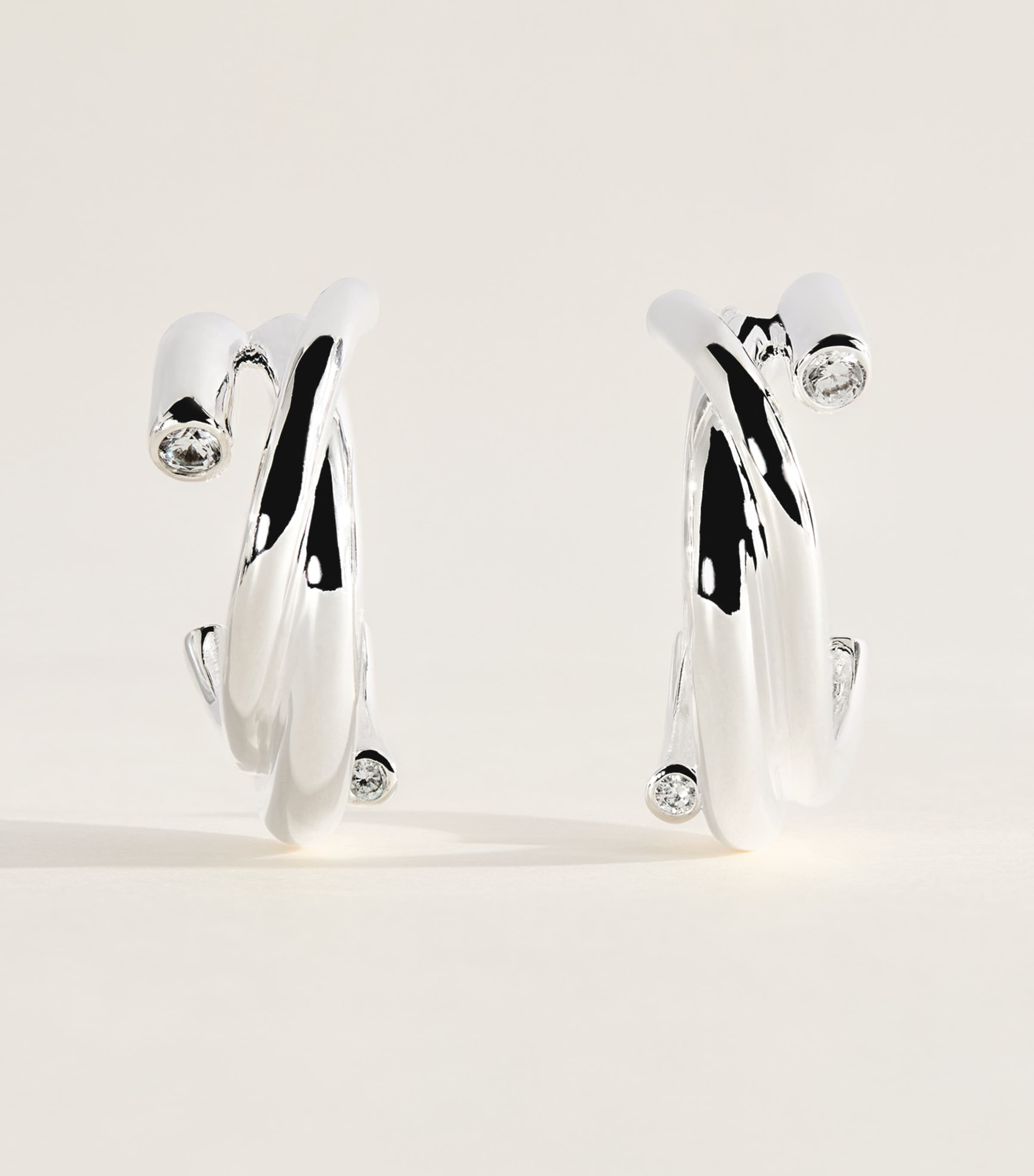 Completedworks Silver-Plated Irregular Hoop Earrings Silver Plated Image 1
