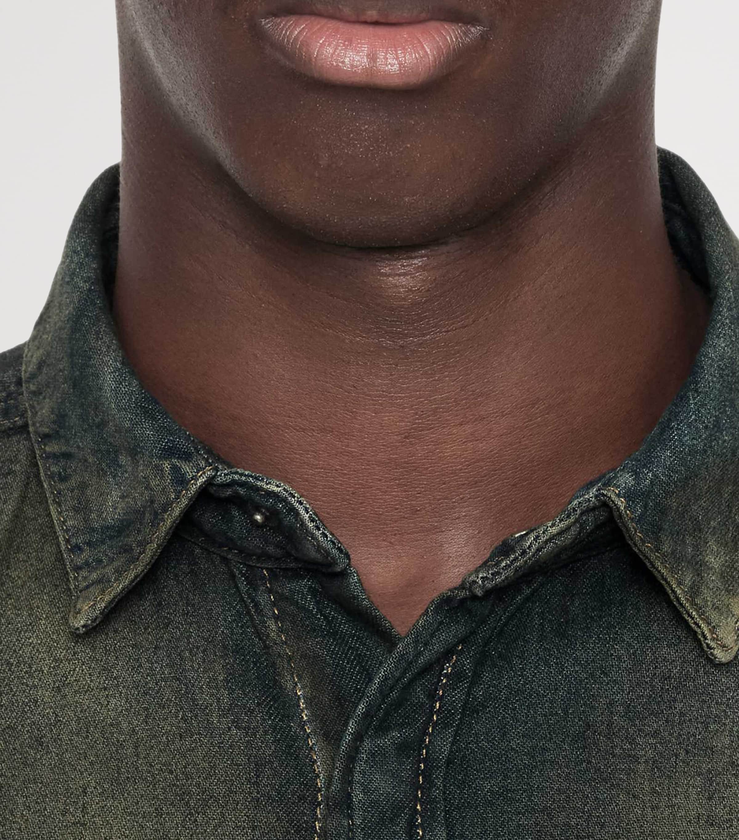 AllSaints Mens Gleason Denim Shirt Tinted Dark Indigo Image 5