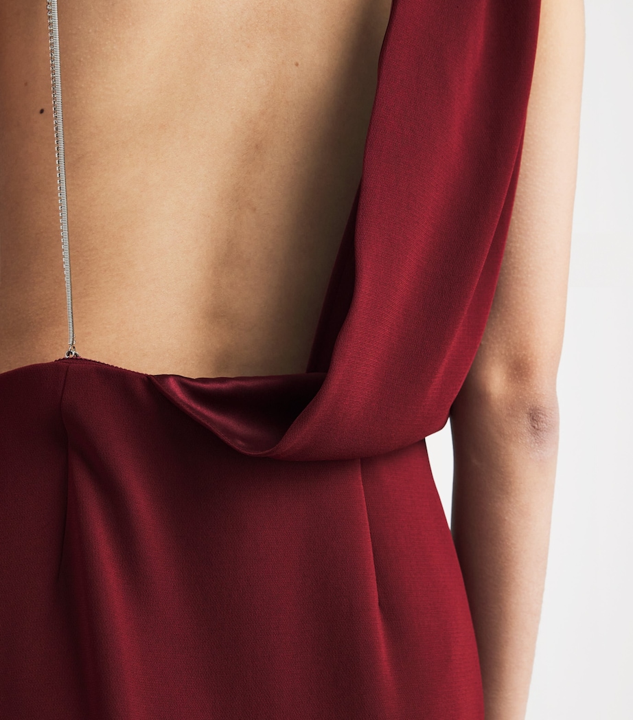 Crystal-Embellished Asymmetric Maxi Dress RASPBERRY Image 6