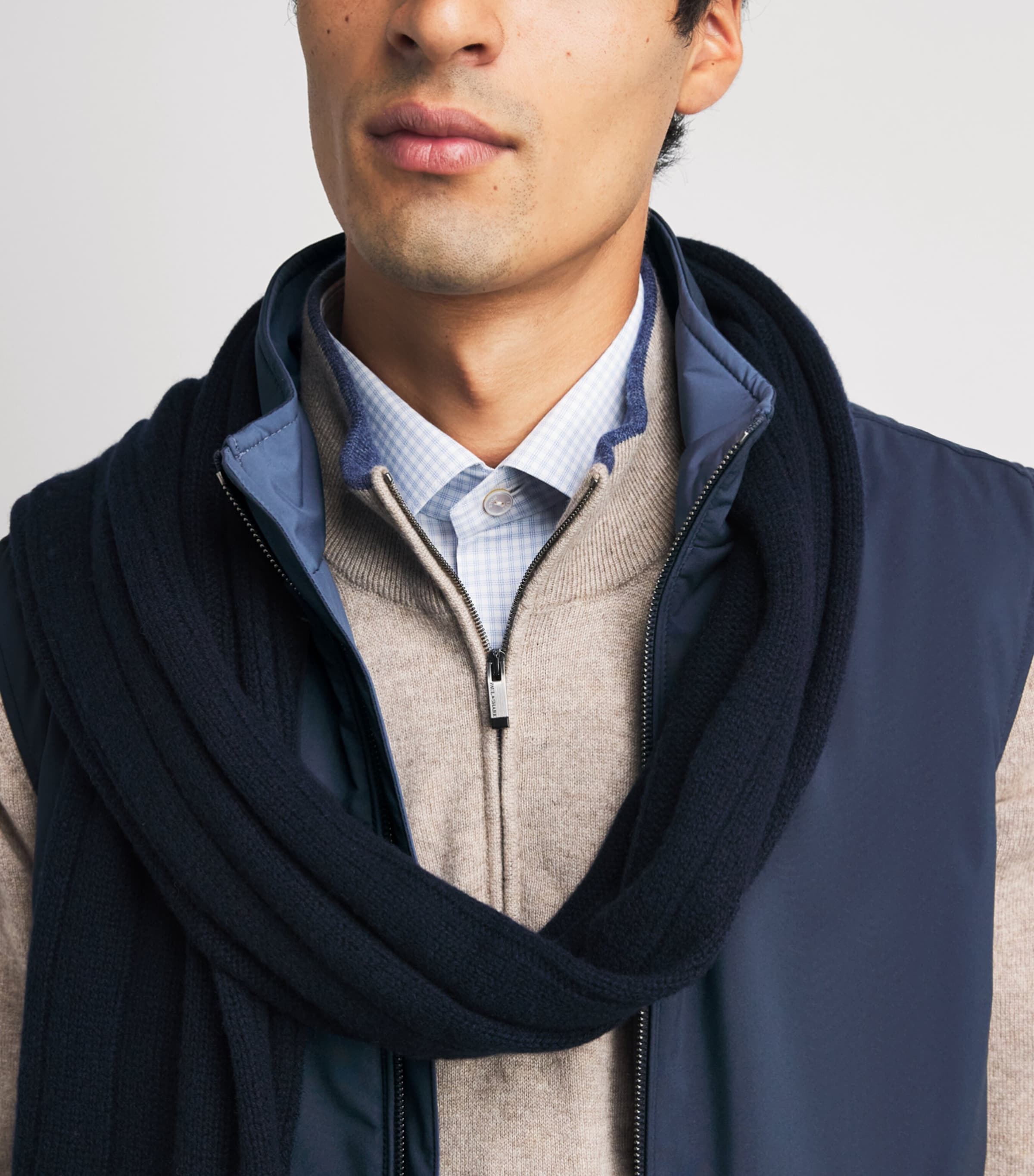 Paul & Shark Mens Padded Reversible Gilet Blue/ Cadet Blue Image 3