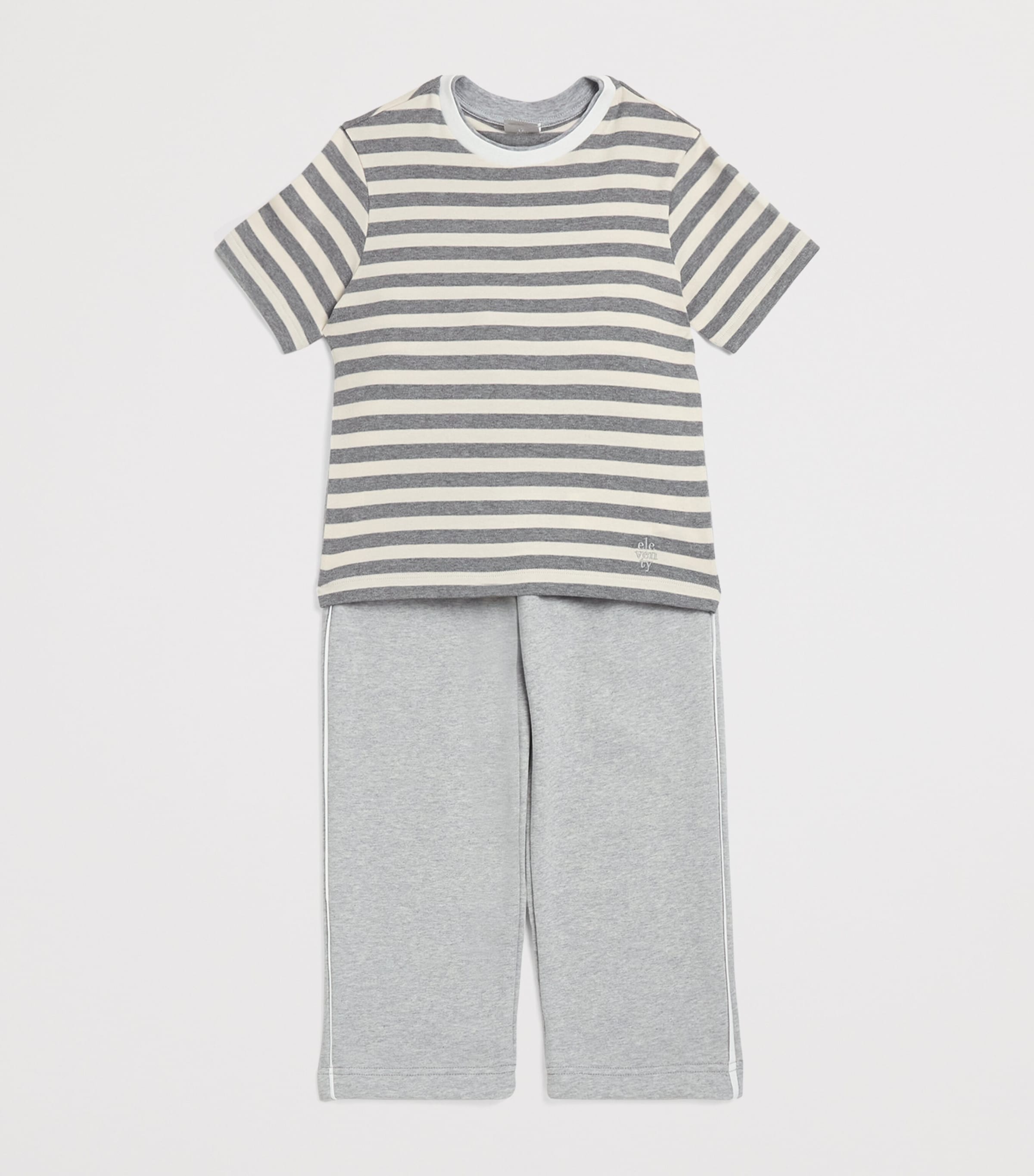Cotton Stripe T-Shirt (2-16 Years) 105GRIVORY/GREY Image 3