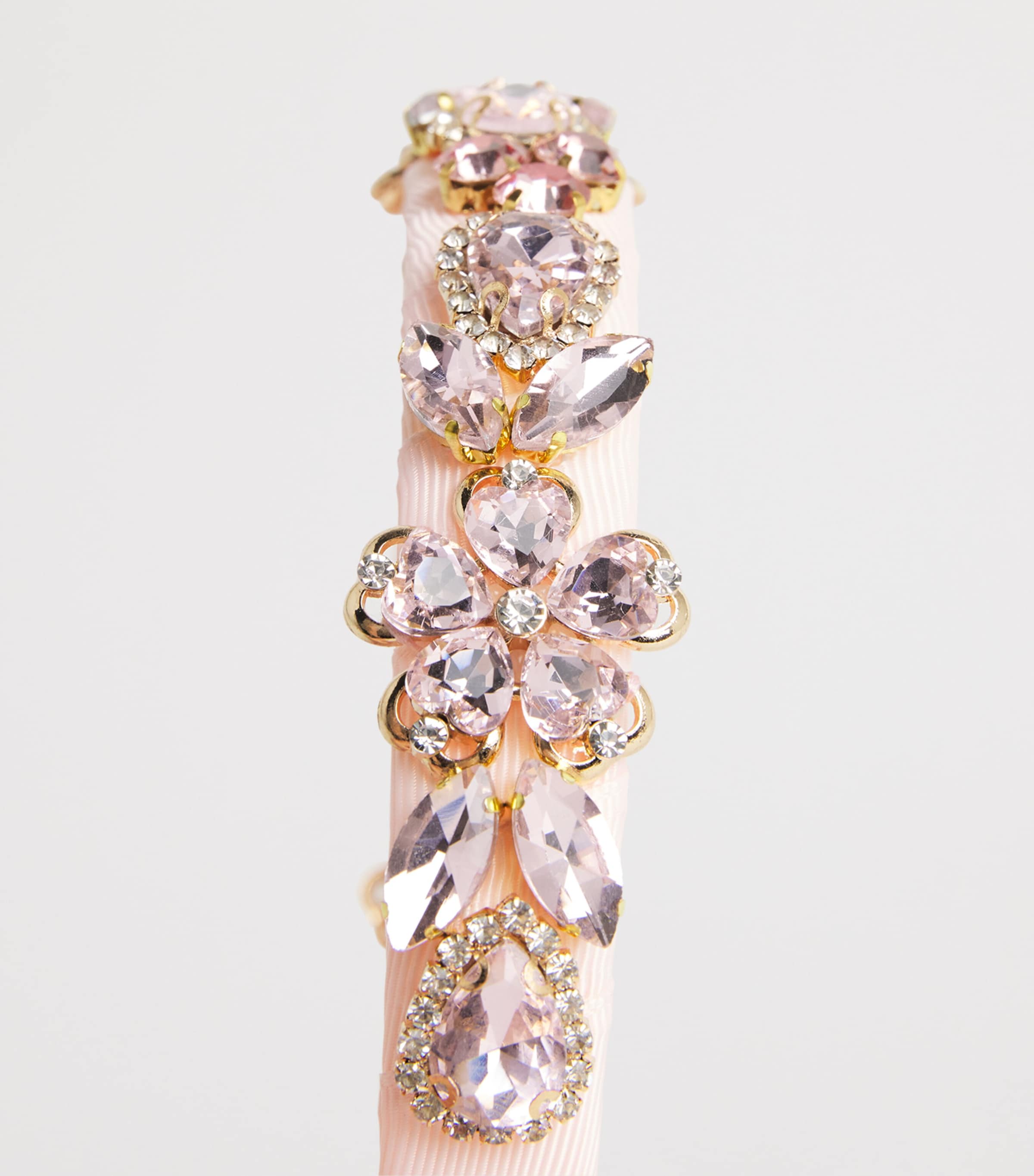 David Charles Diamanté and Faux Pearl-Embellished Headband X Pink W/pink Stones Image 3