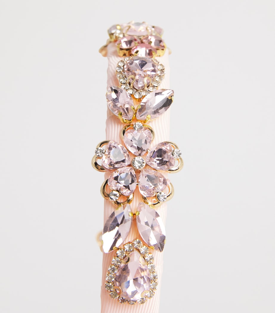 David Charles Diamanté and Faux Pearl-Embellished Headband X Pink W/pink Stones Image 3
