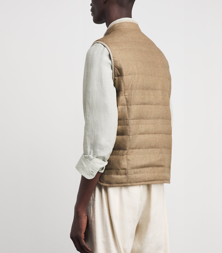 Corneliani Mens Reversible Padded Gilet Natural / Beige Image 5